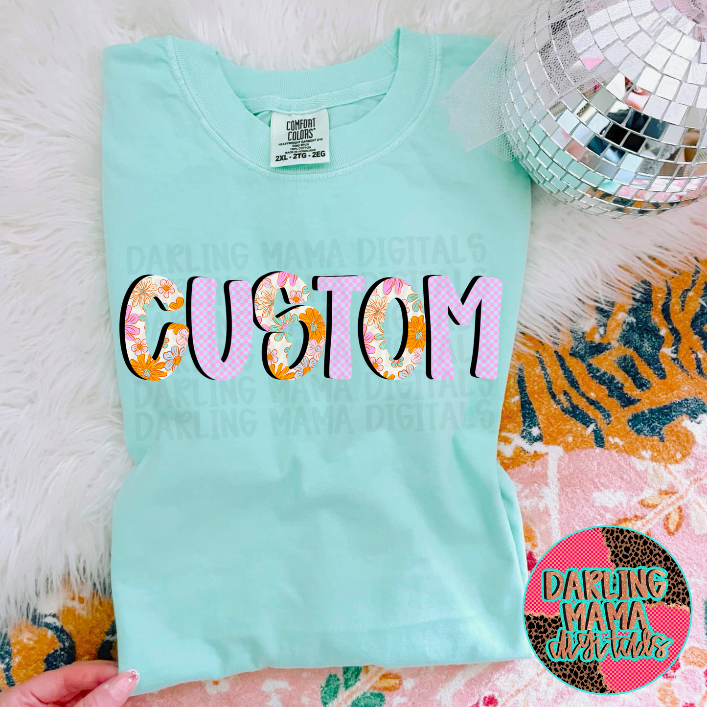 Custom Spring Floral Checkered