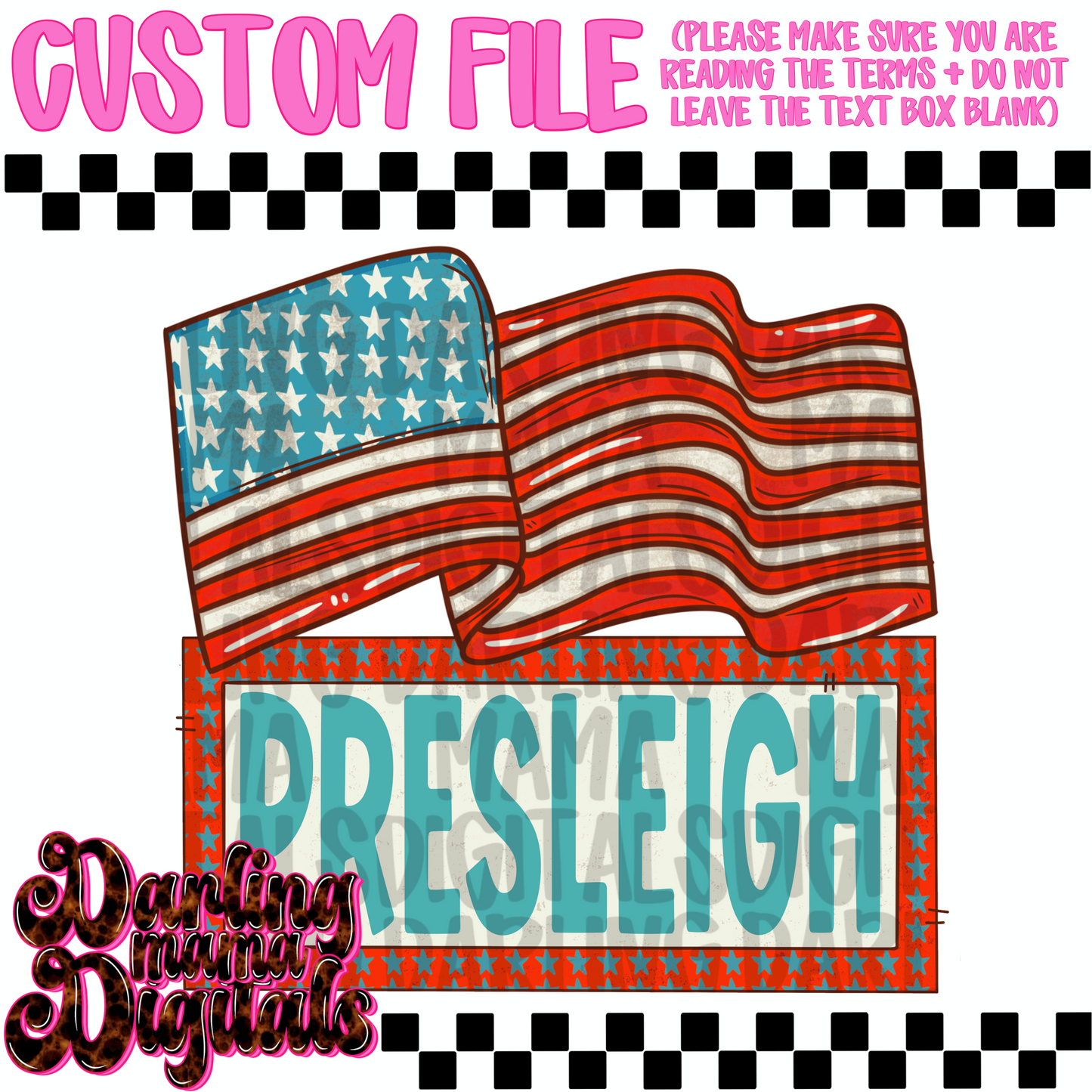 Custom American flag
