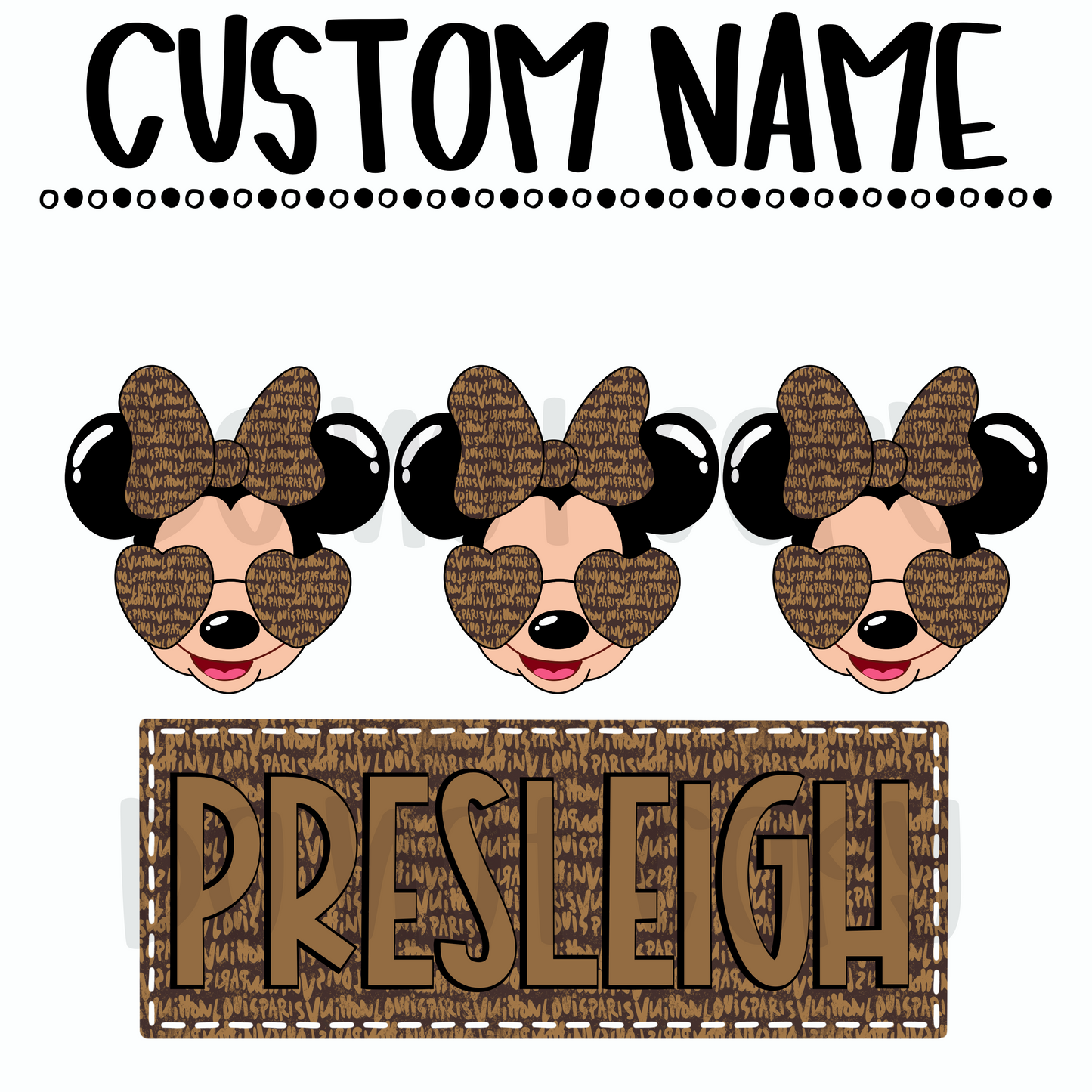 Boujee L*V Minnie Custom name