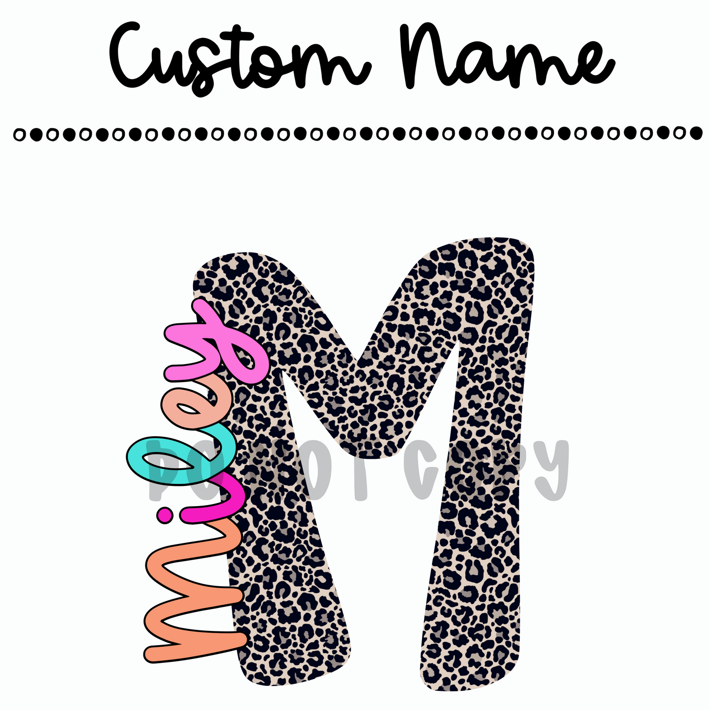 Custom Cheetah Initial Name