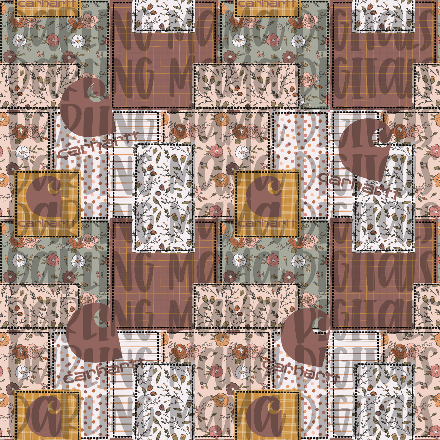 Floral C*rhar** Patch Work Seamless Filel