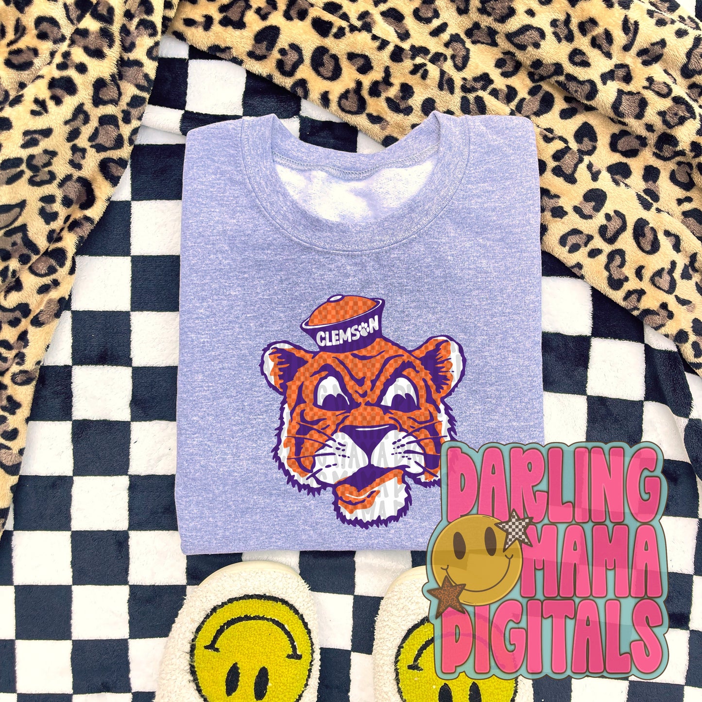 Vintage purple and orange tiger (includes 2 PNGs)