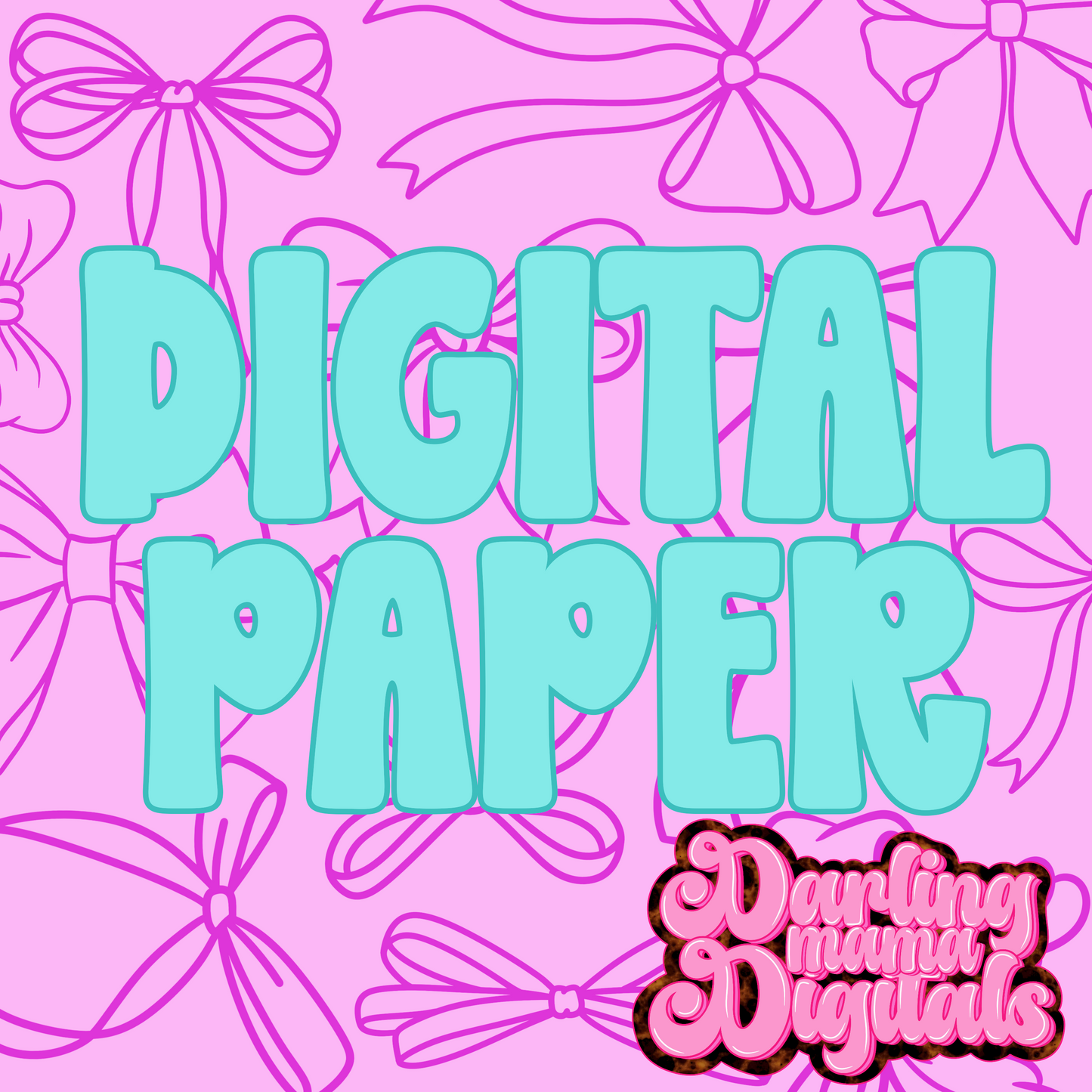 Purple bow digital paper