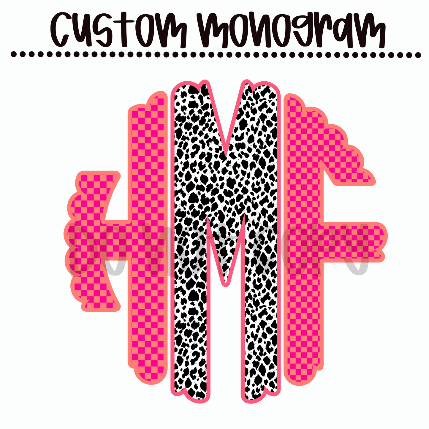 Dalmatian Checkered Custom Monogram