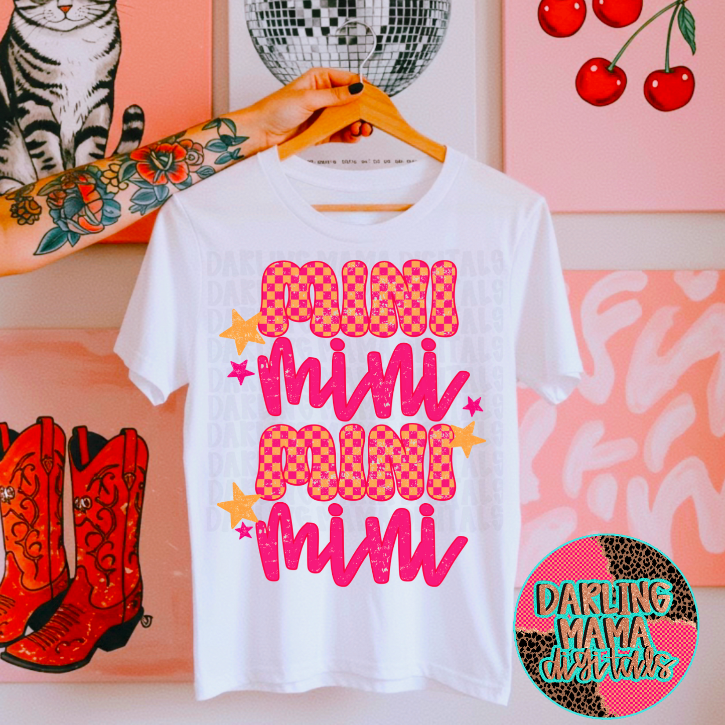 Orange and pink checkered Mini