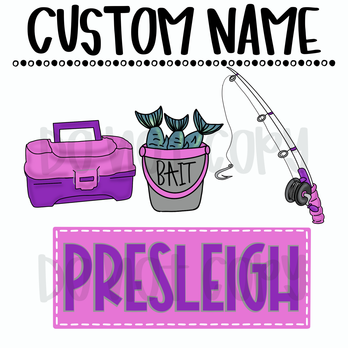 Girl Fishing Custom name
