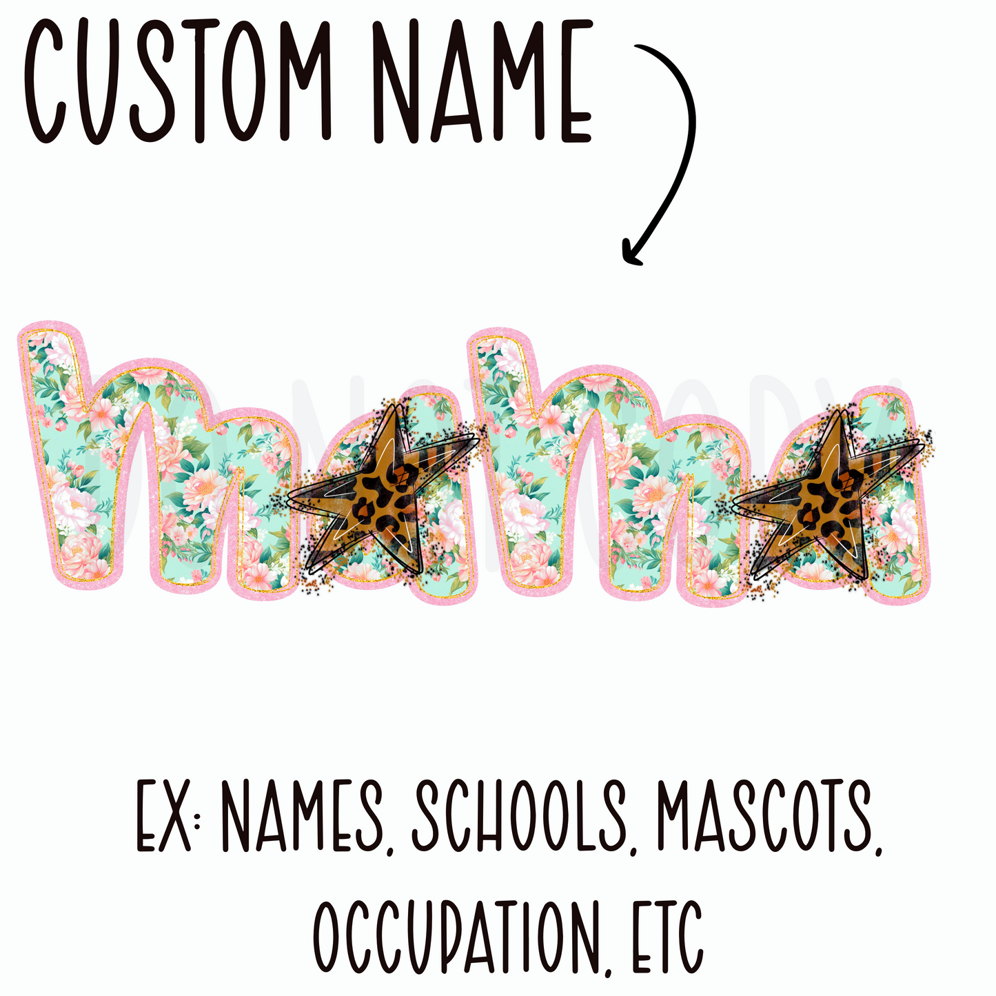 Custom Floral Cheetah Star Name