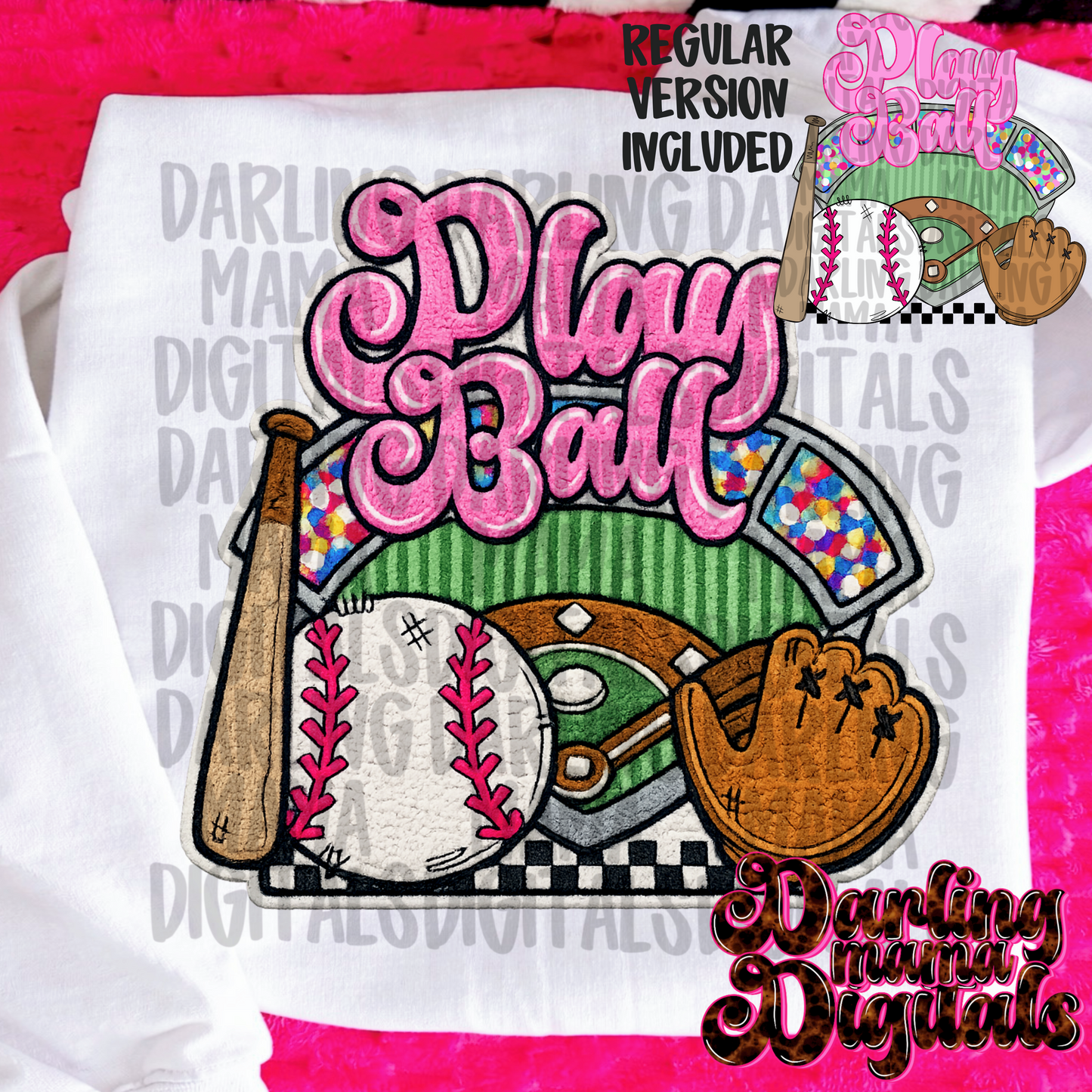 Faux patch play ball baseball 2 PNG
