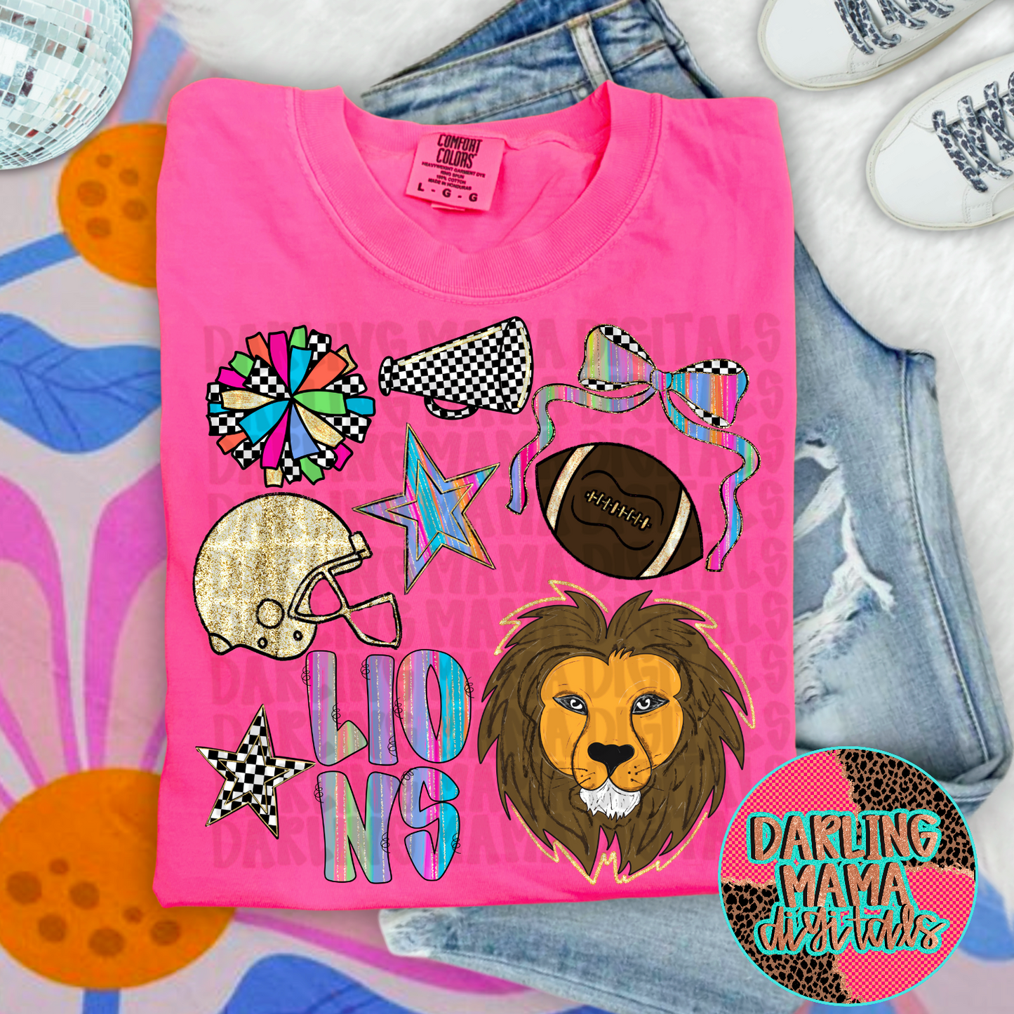 Lions rainbow streak collage