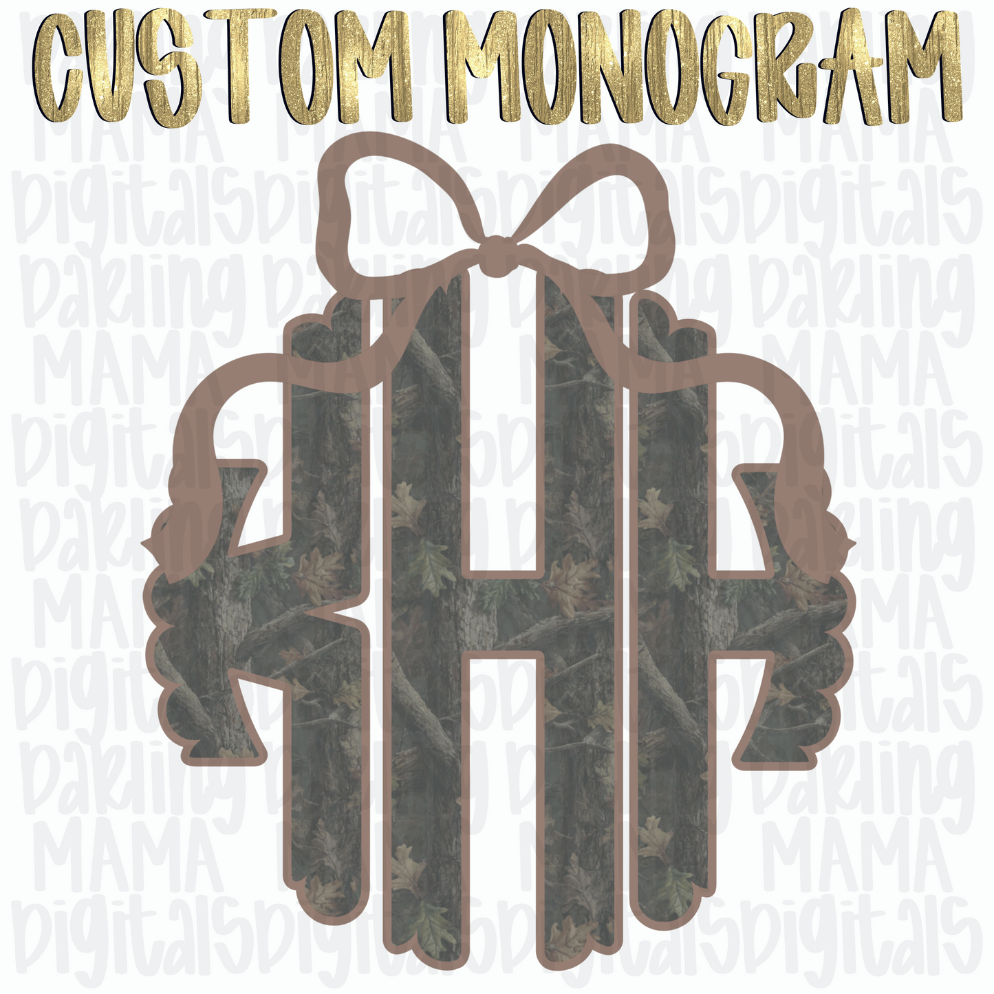 Real Camo bow Monogram