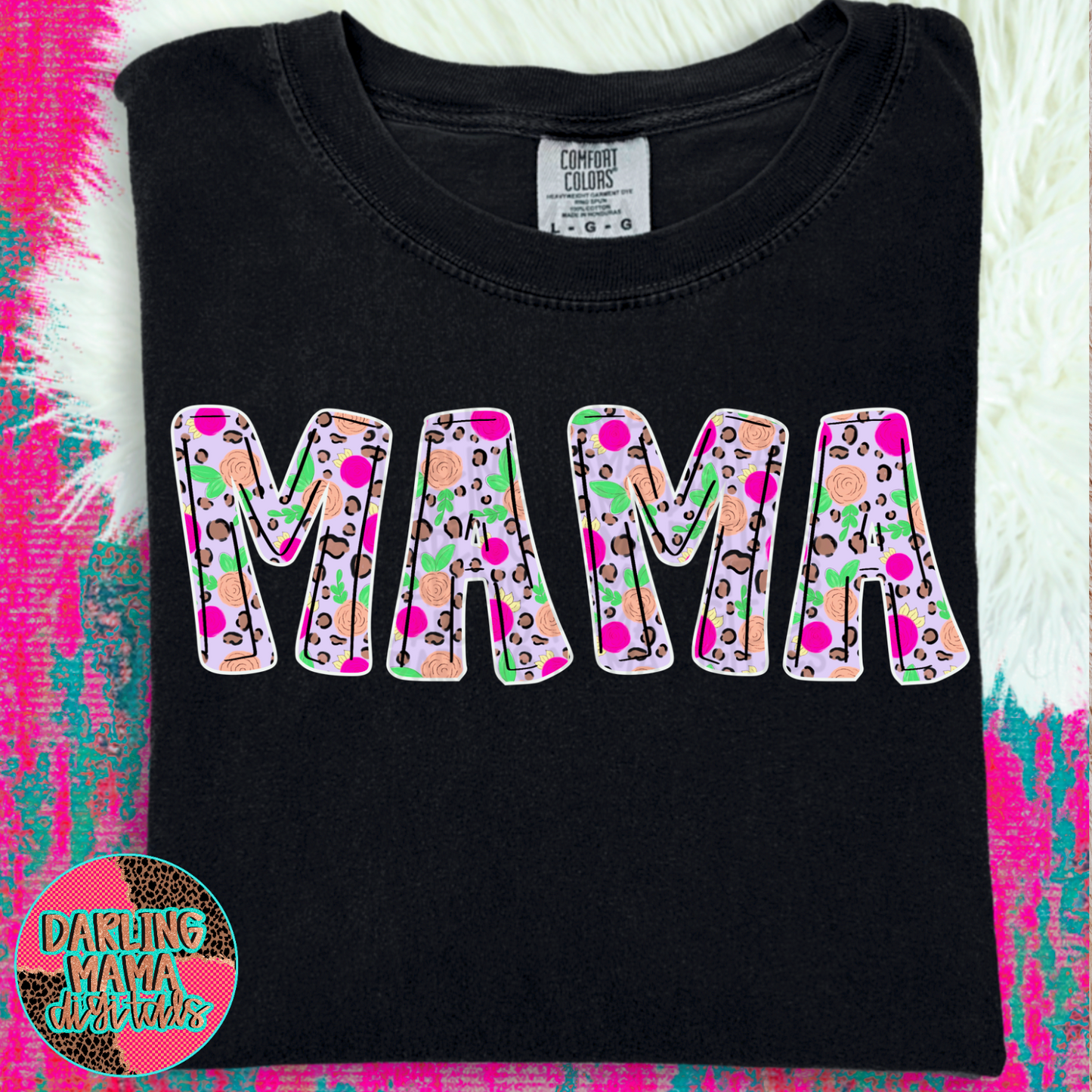 Hand Painted Purple Floral Mama