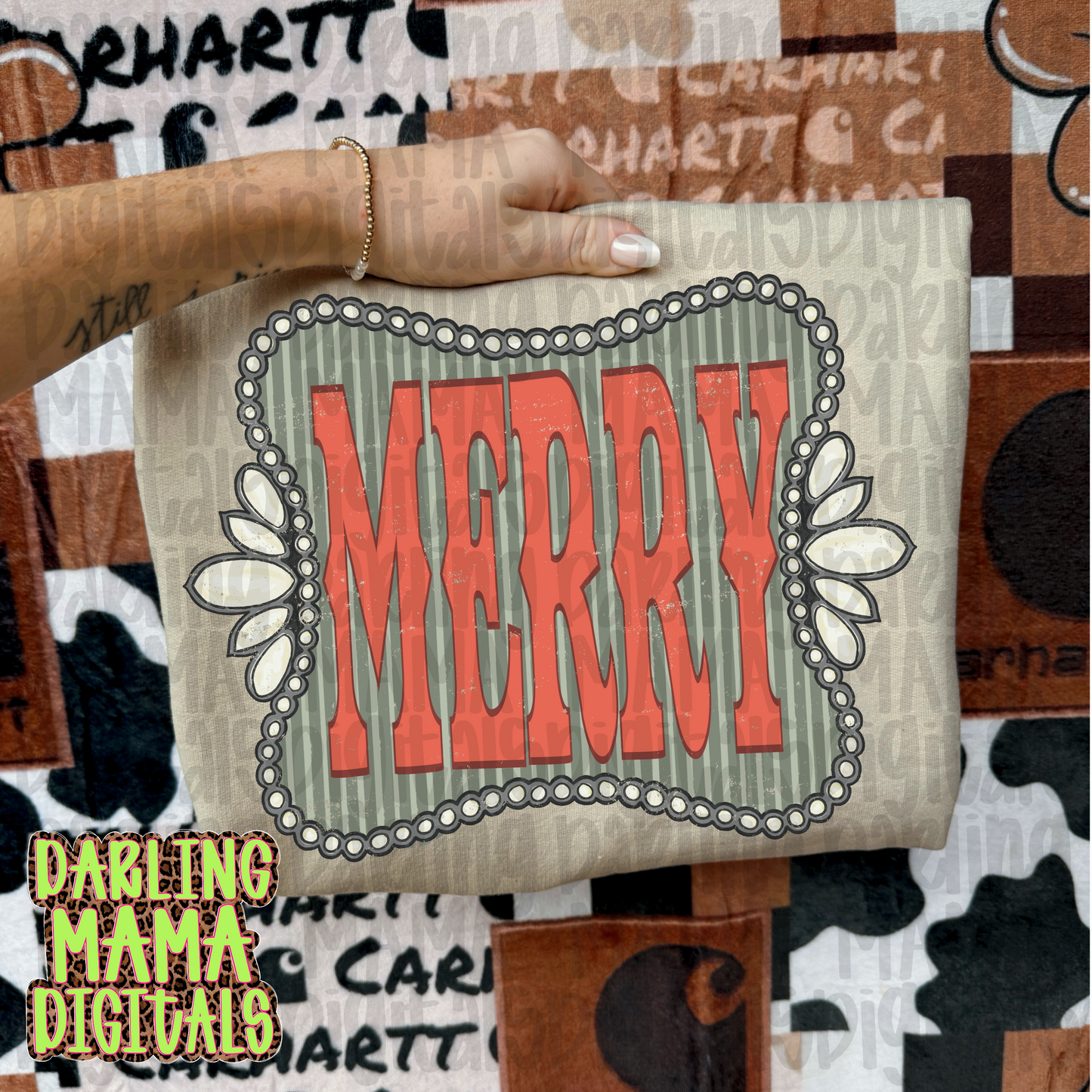 Western frame green and red merry