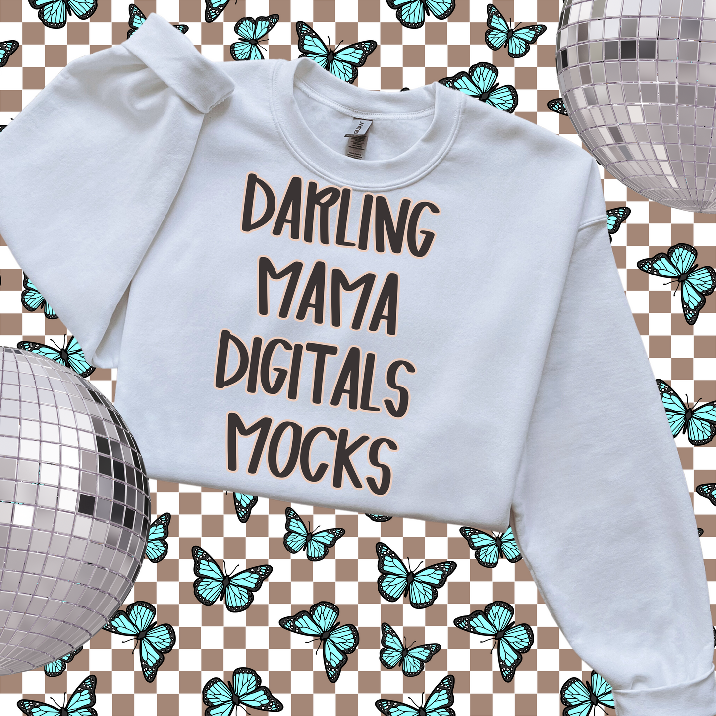 LAST CHANCE Gildan White Sweatshirt Butterfly Mock