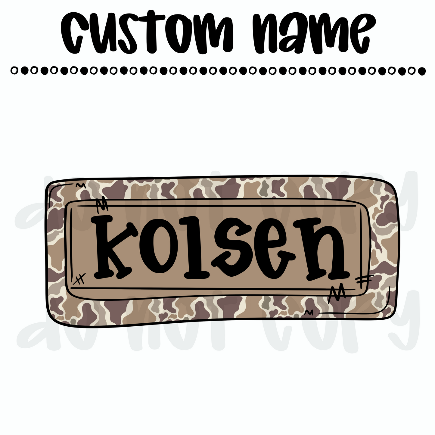 Camo Name Plate Custom Name