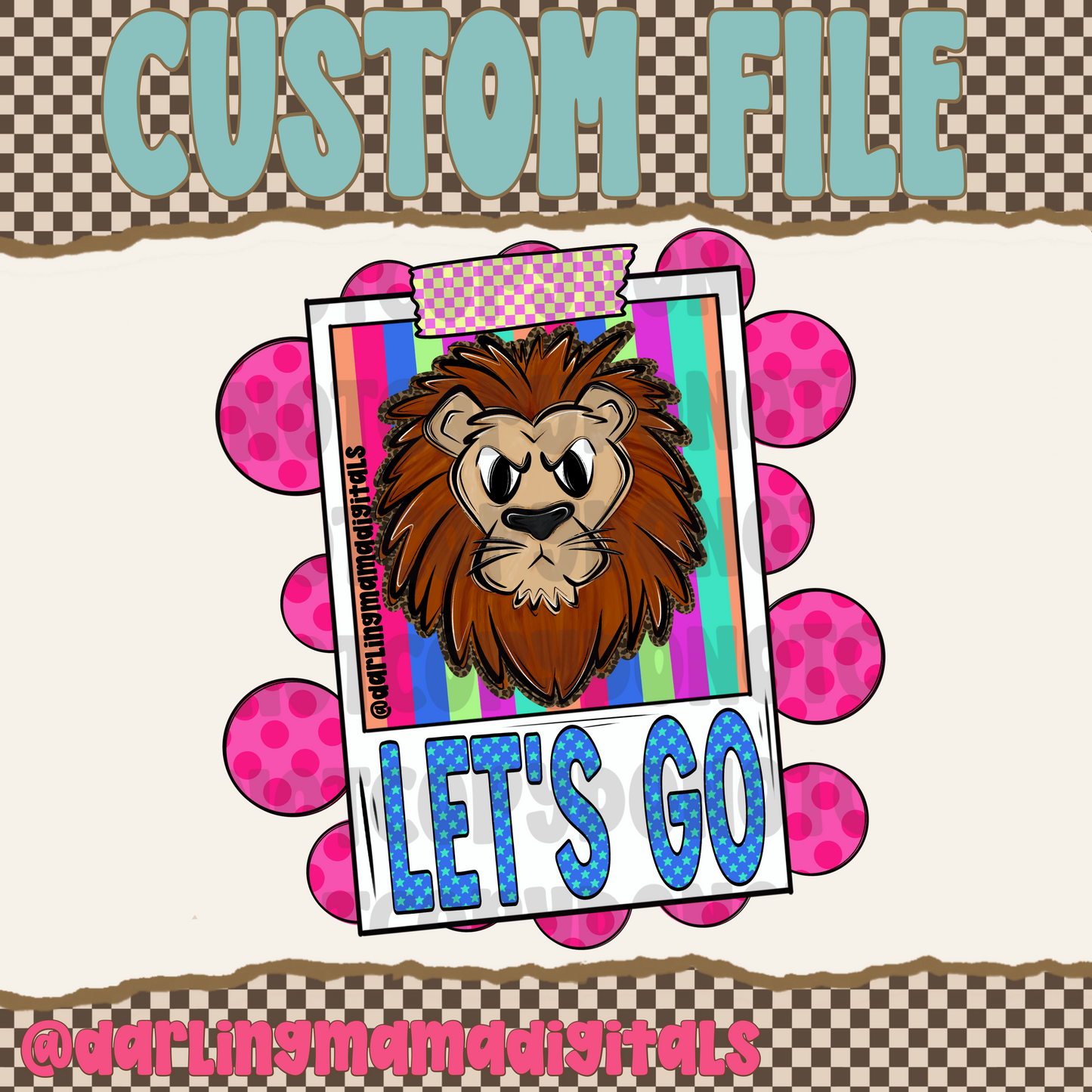 Custom funky polaroid mascot