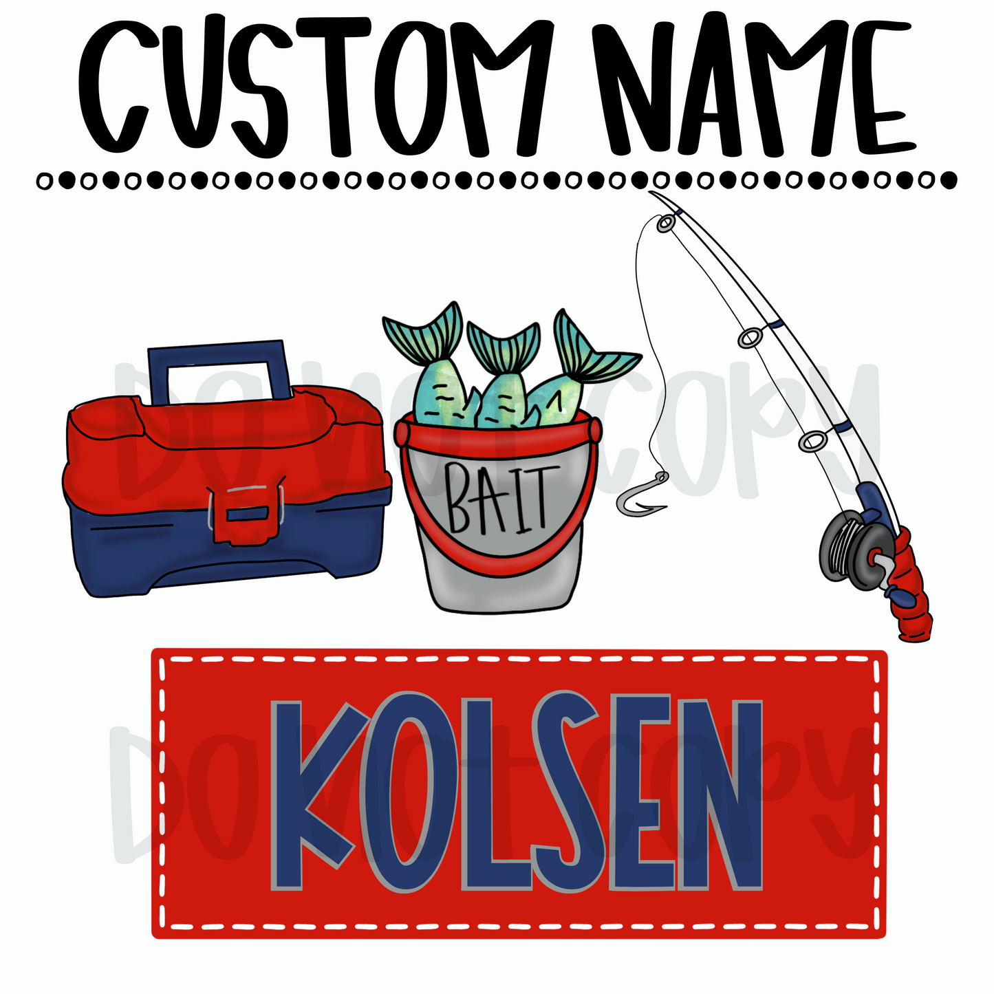 Boy Fishing Custom name