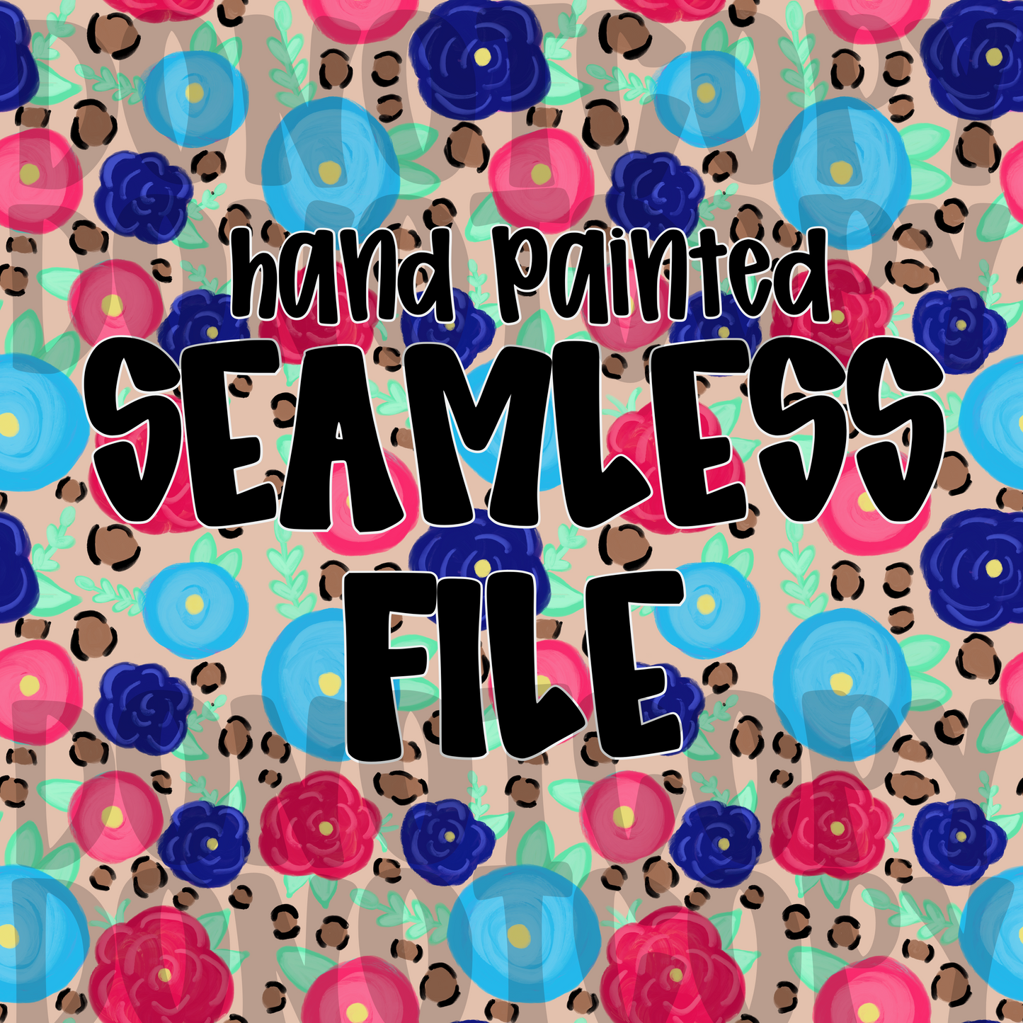 Hand Painted USA Floral Seamless File