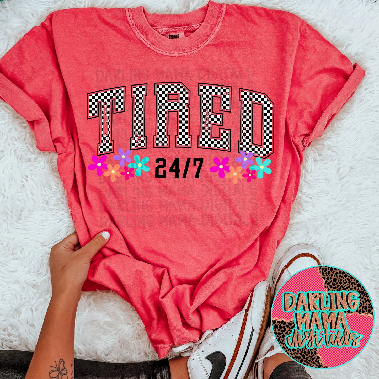 Checkered Flower Tired 24/7