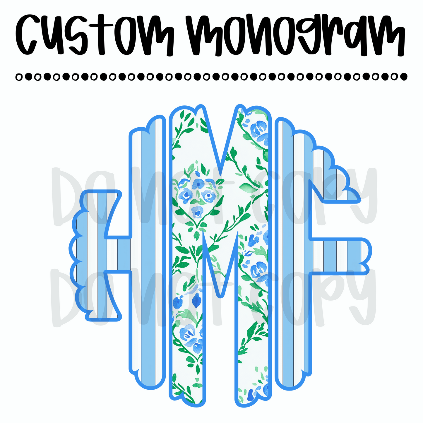 Custom Blue Stripe Monogram