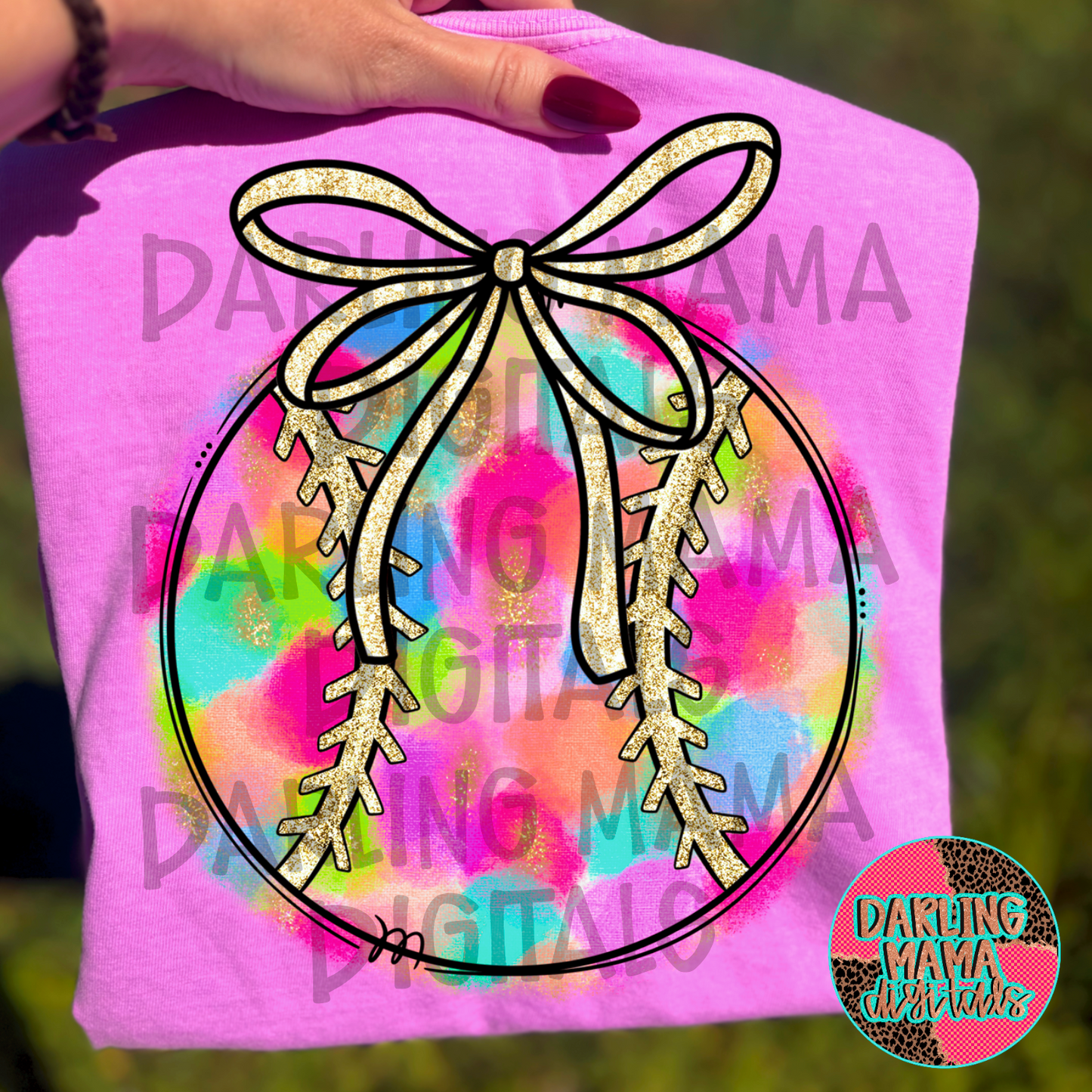 Neon Paint Glitter Baseball