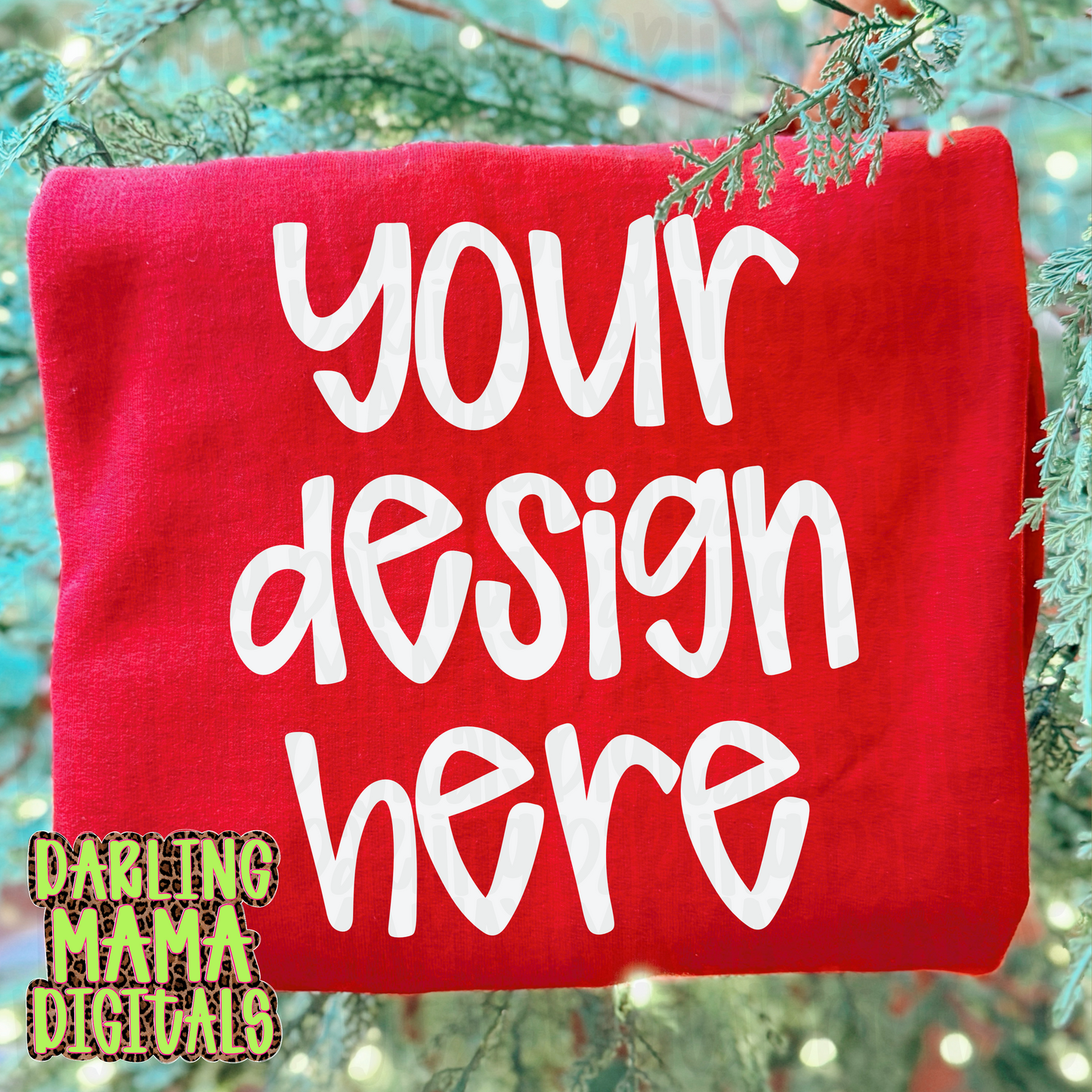 Flat lay red sweatshirt Christmas tree