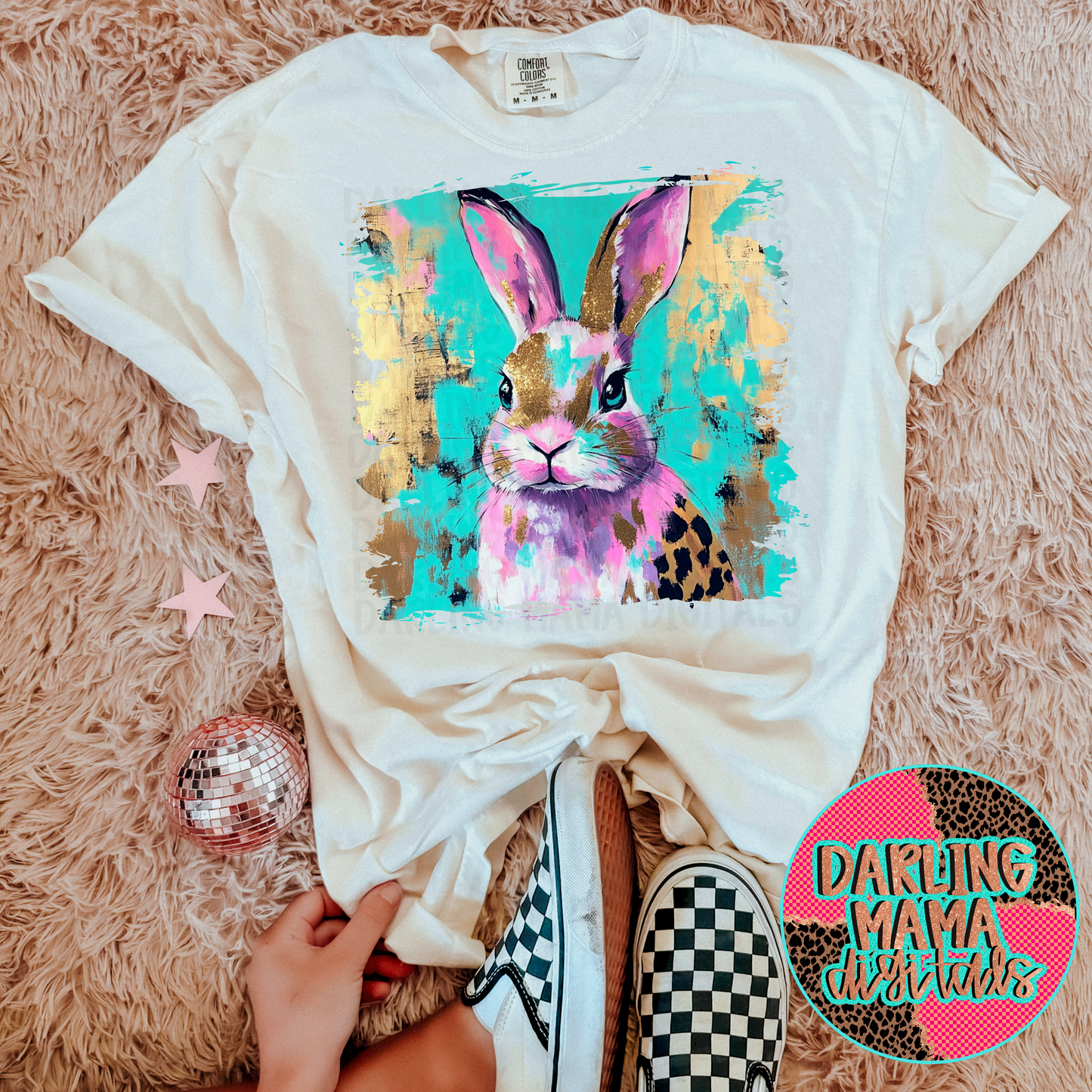 Preppy Messy Paint Bunny