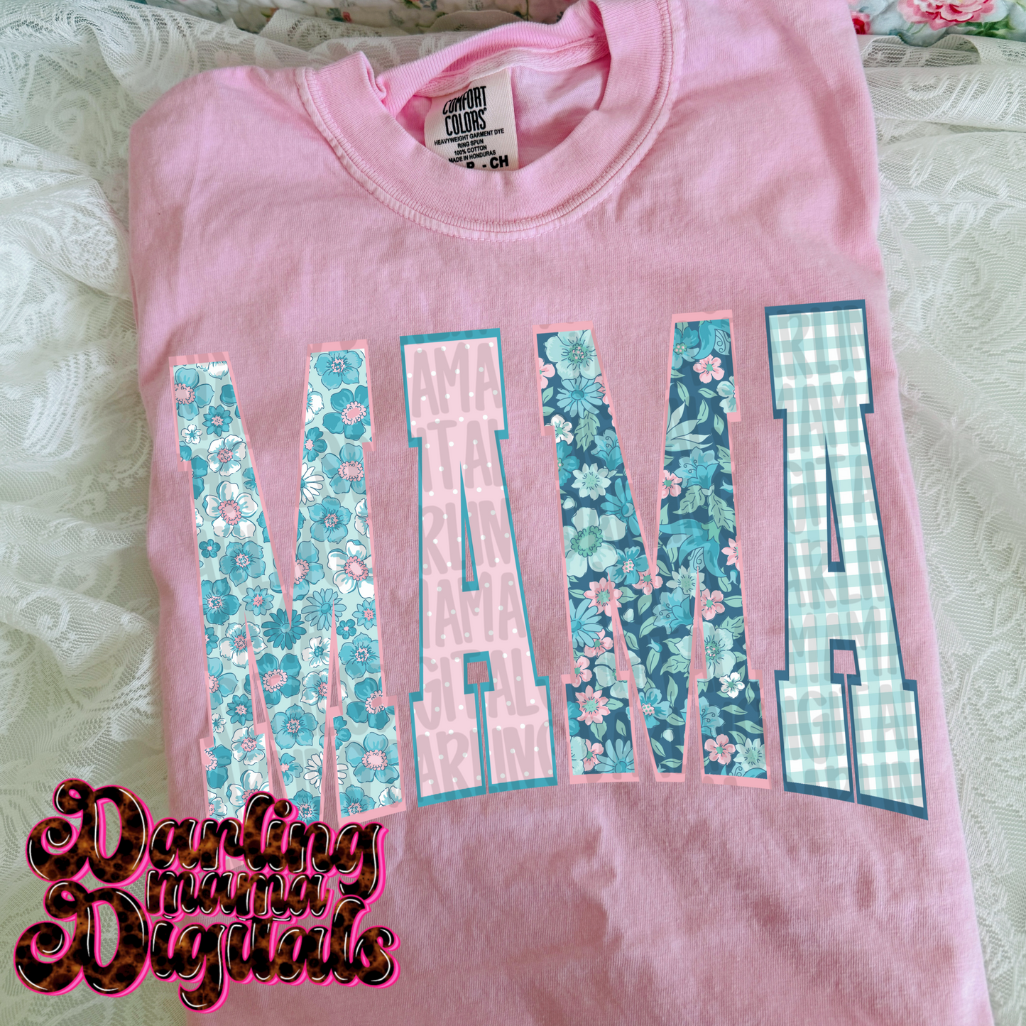 Turquoise and pink mama