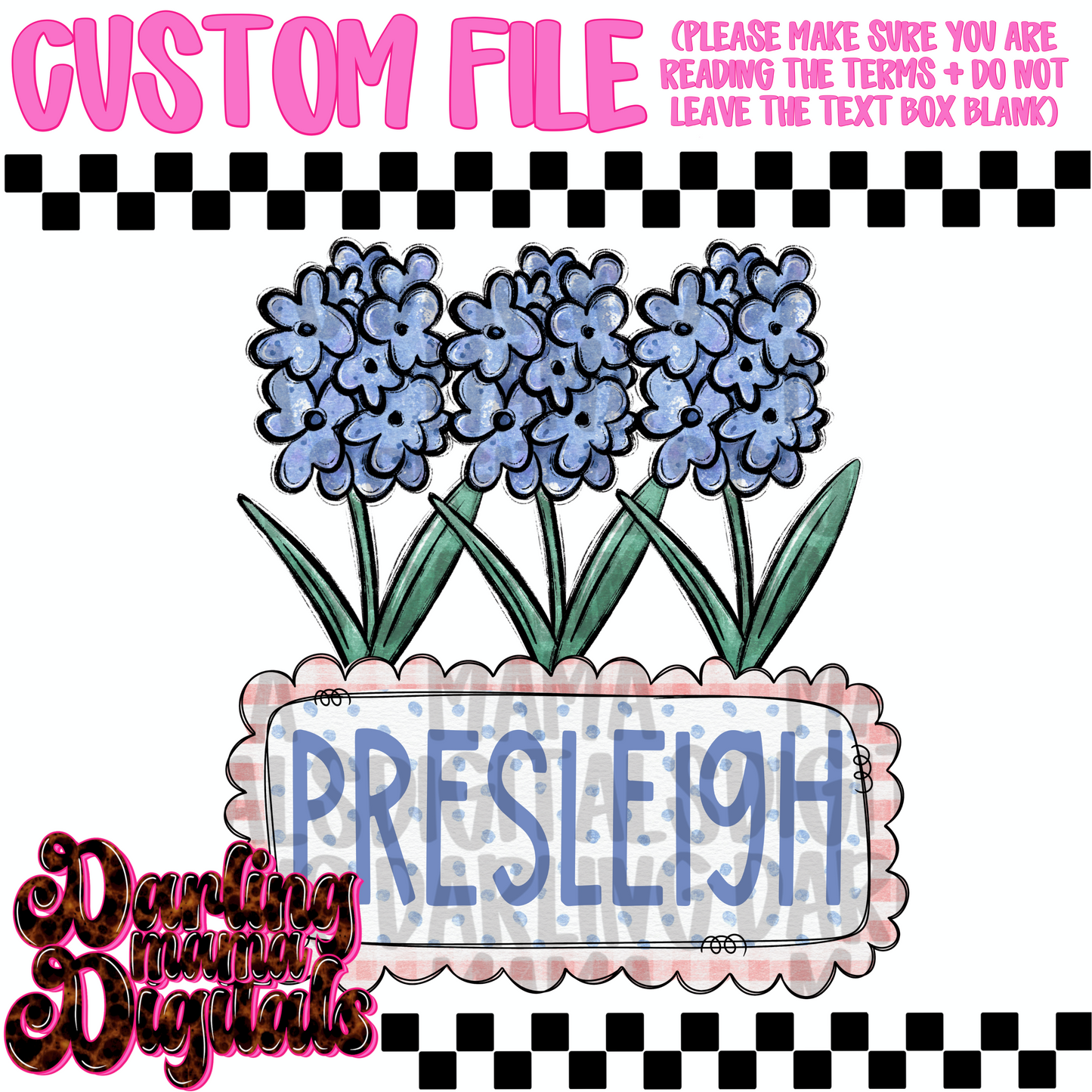 Custom blue flower