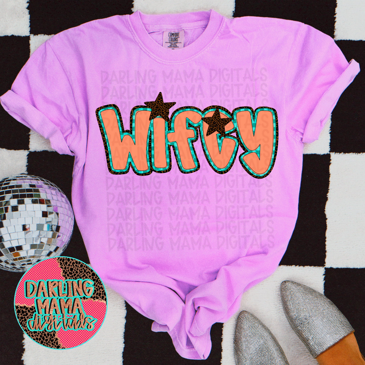 Blue & Orange Checkered Star Wifey