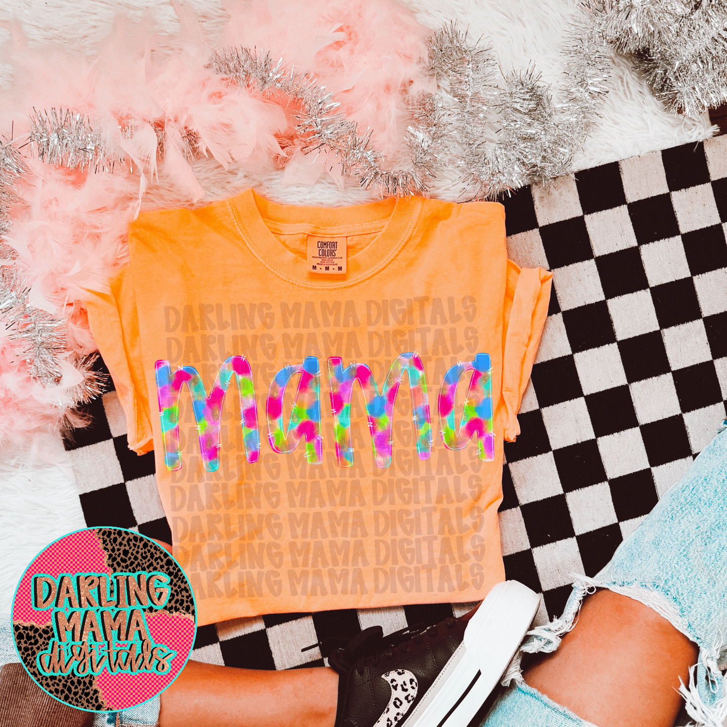 Hand Lettered Hand Painted Bright Mama