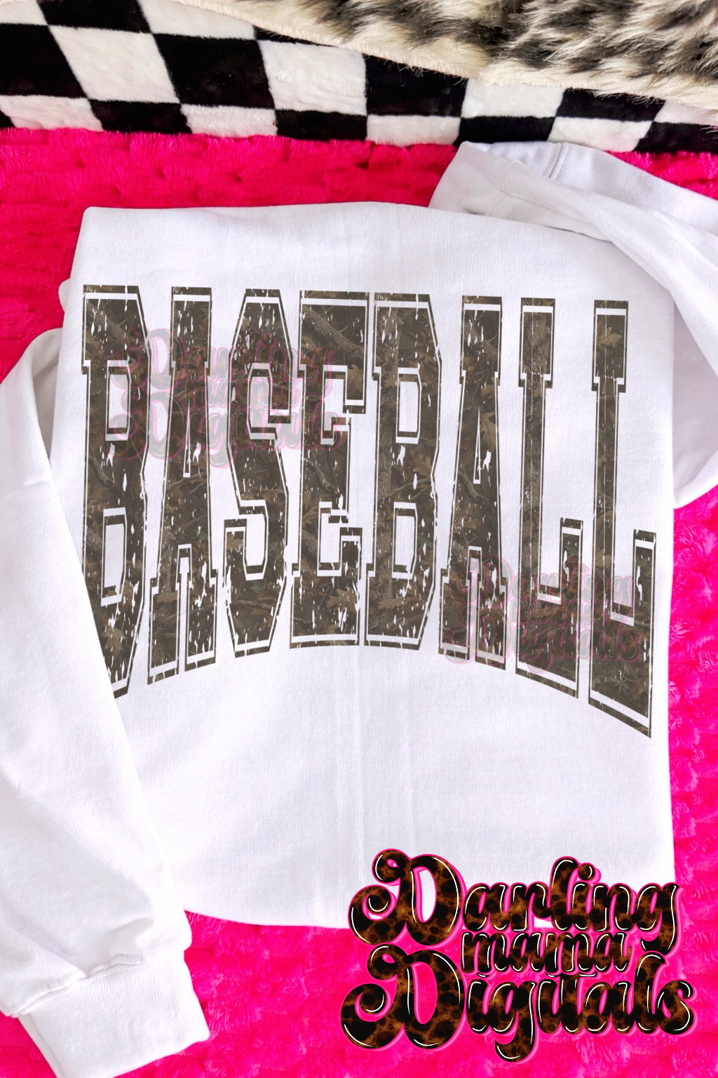 Camo distressed baseball