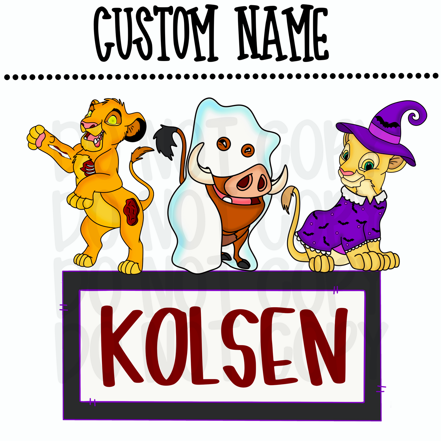 Custom Halloween Lion King Name