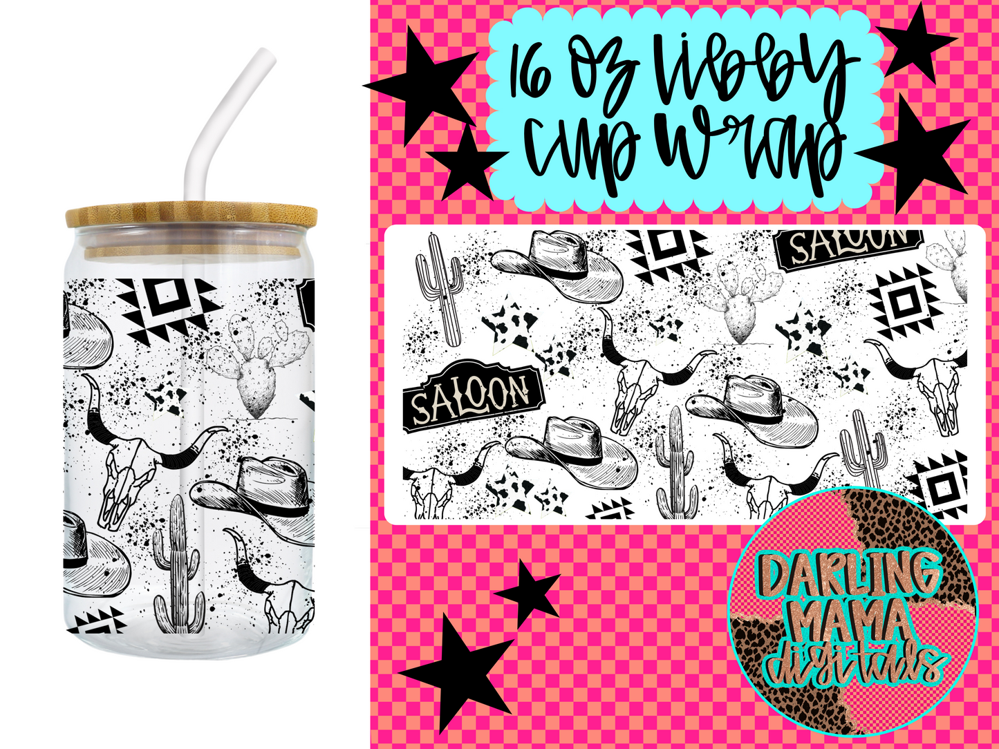 Western Saloon Cup Wrap