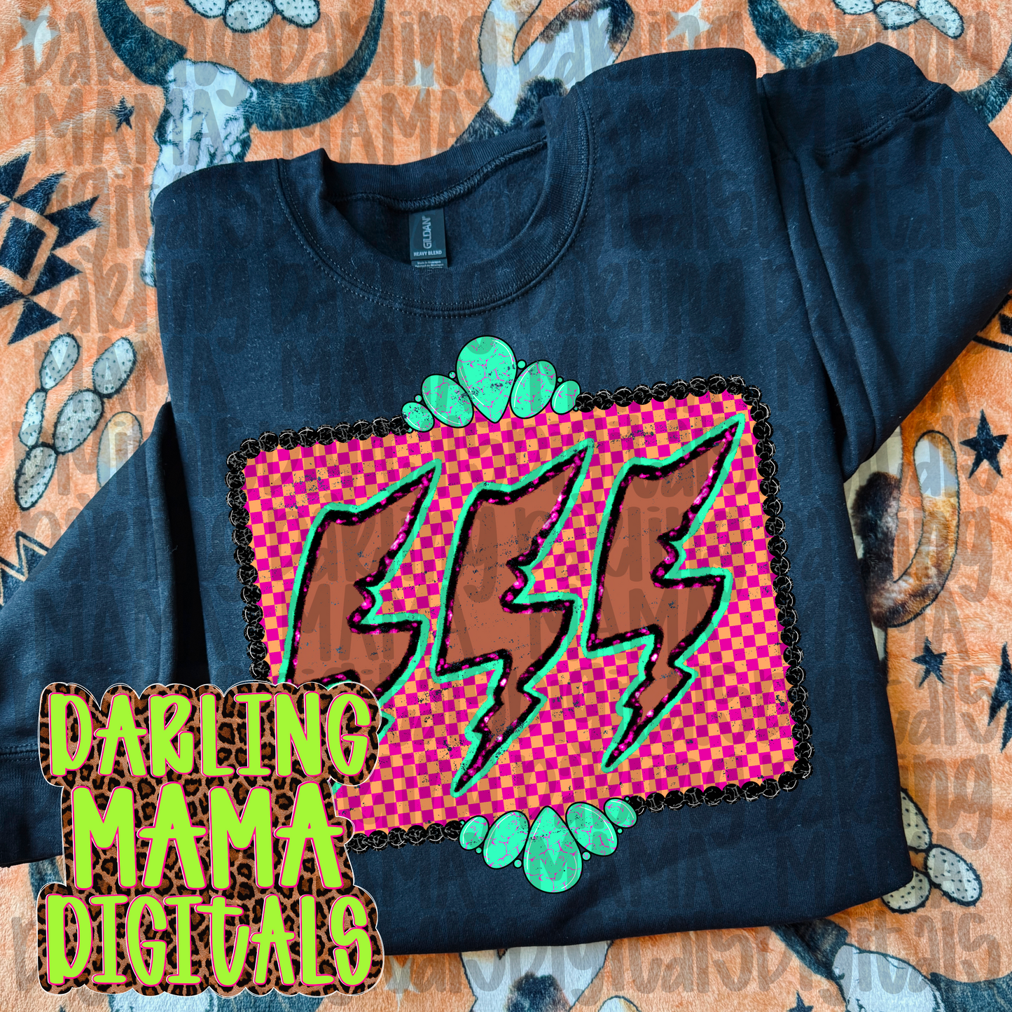 Neon lightening bolts