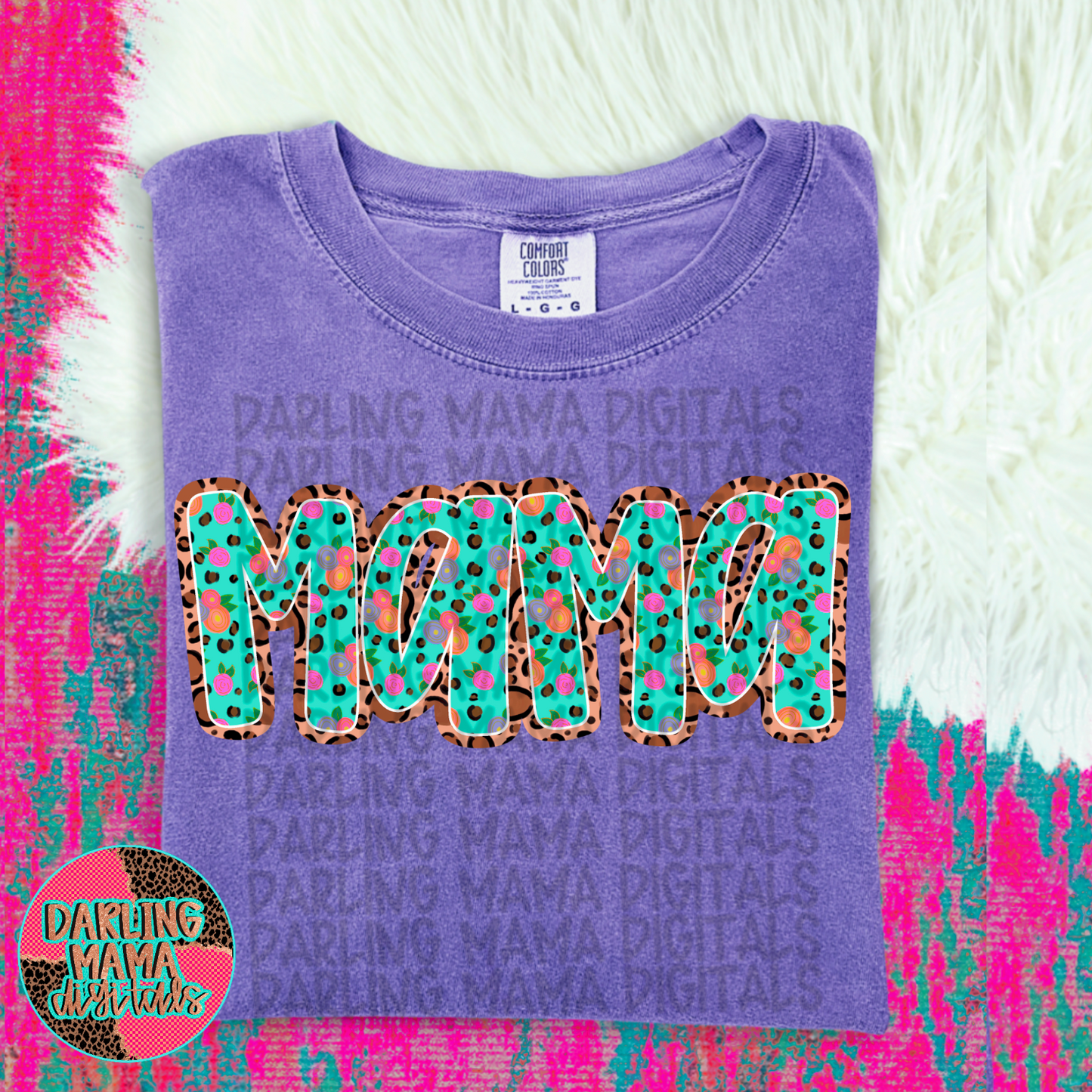 Hand Painted Floral Cheetah Mama