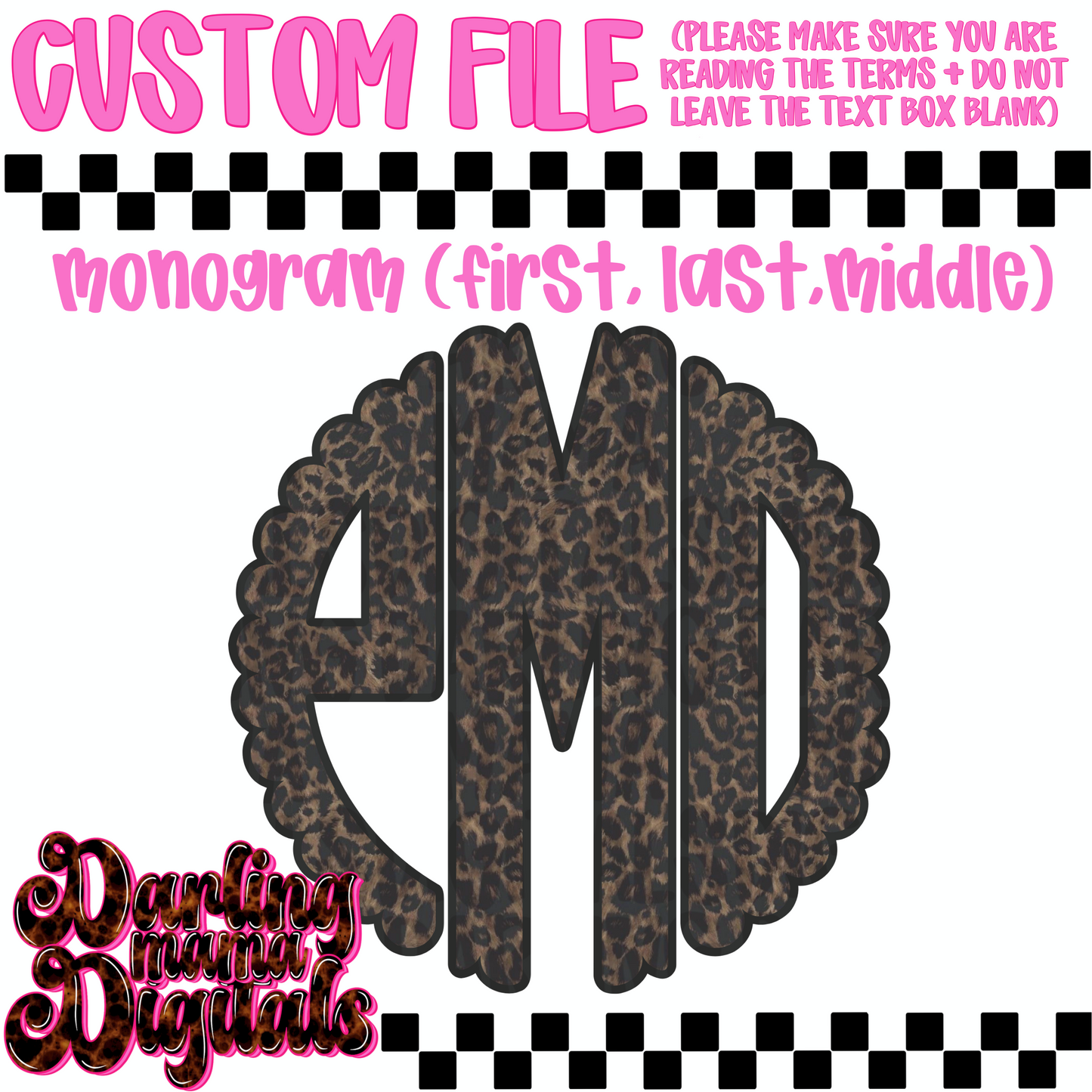 Custom cheetah monogram