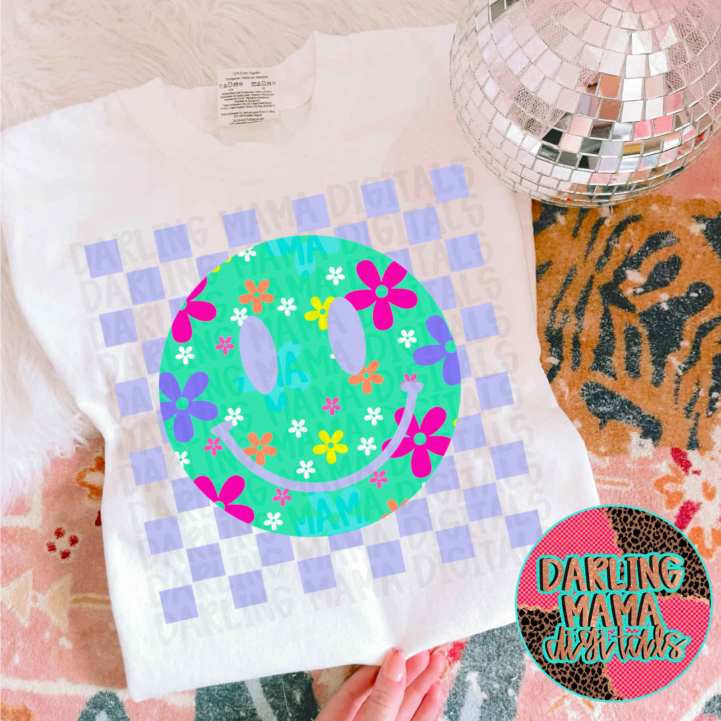 Checkered flower smiley