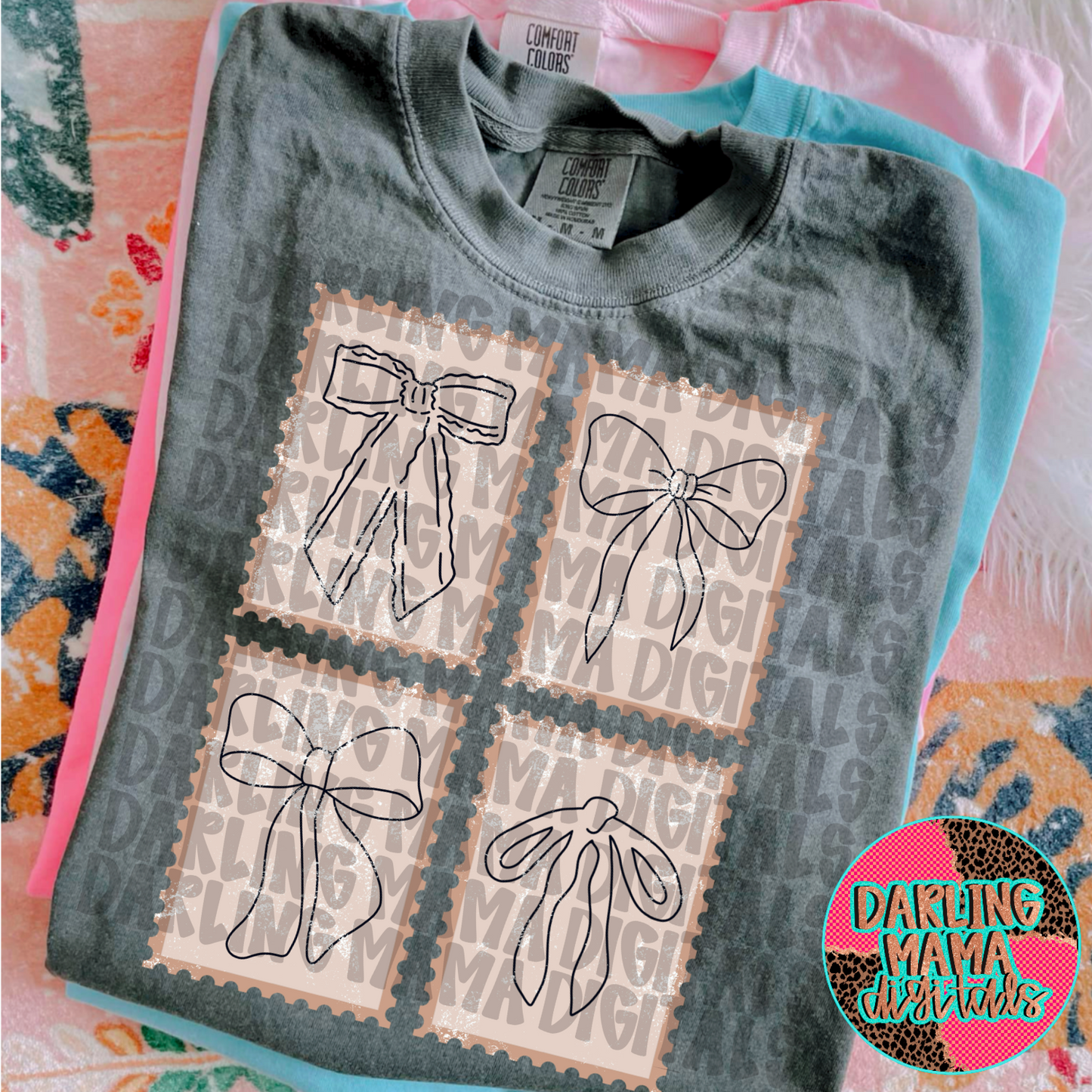 Vintage Bow Postal Stamp