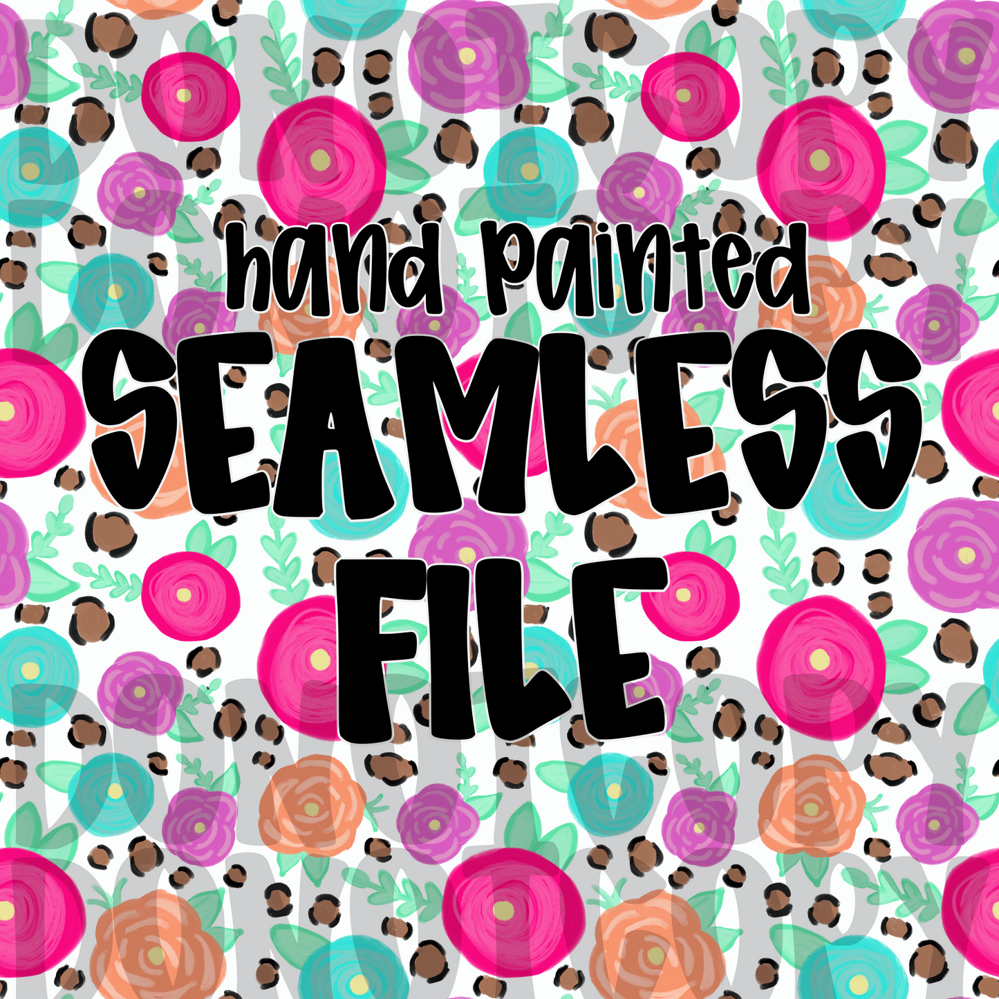 Hand Painted Cheetah Floral Seamless File