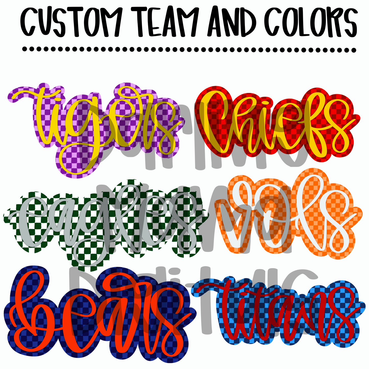 Custom checkered team name