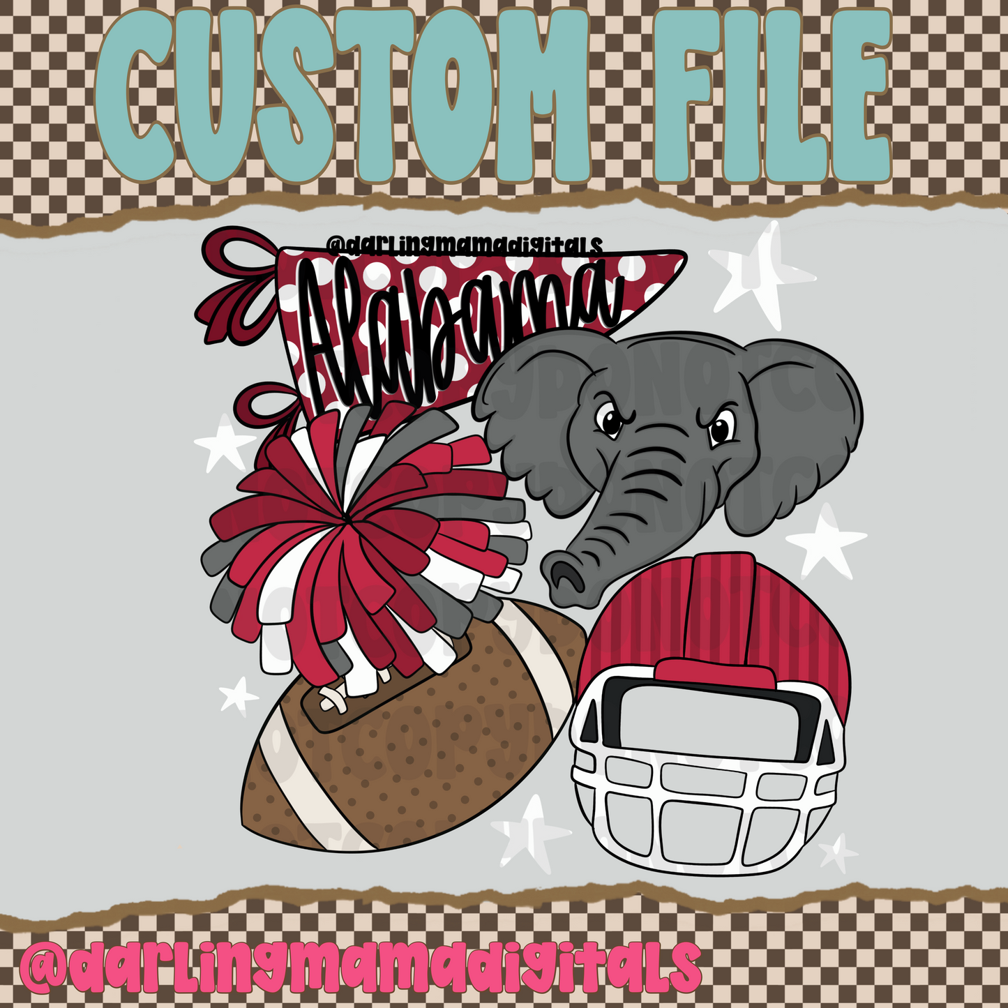 Custom football mascot collage