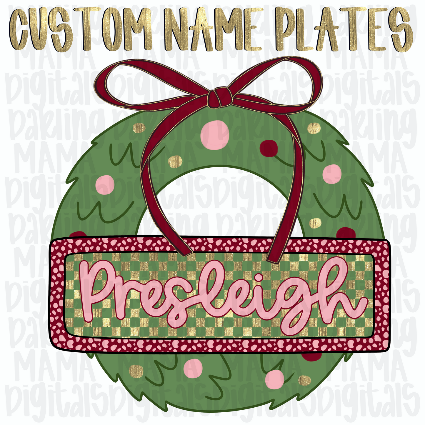 Custom Pink and Red Christmas Wreath