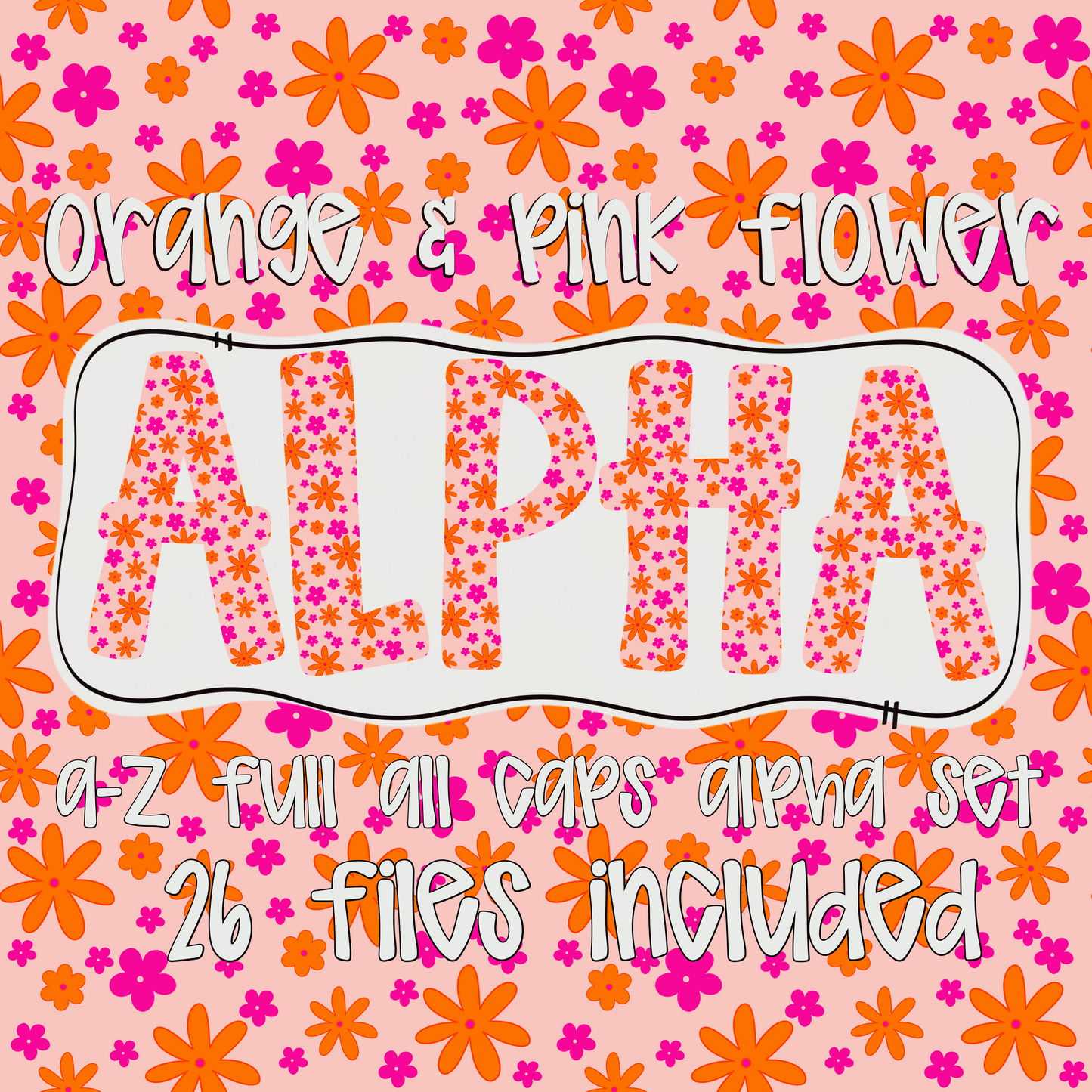 Orange & Pink Flower Aplha