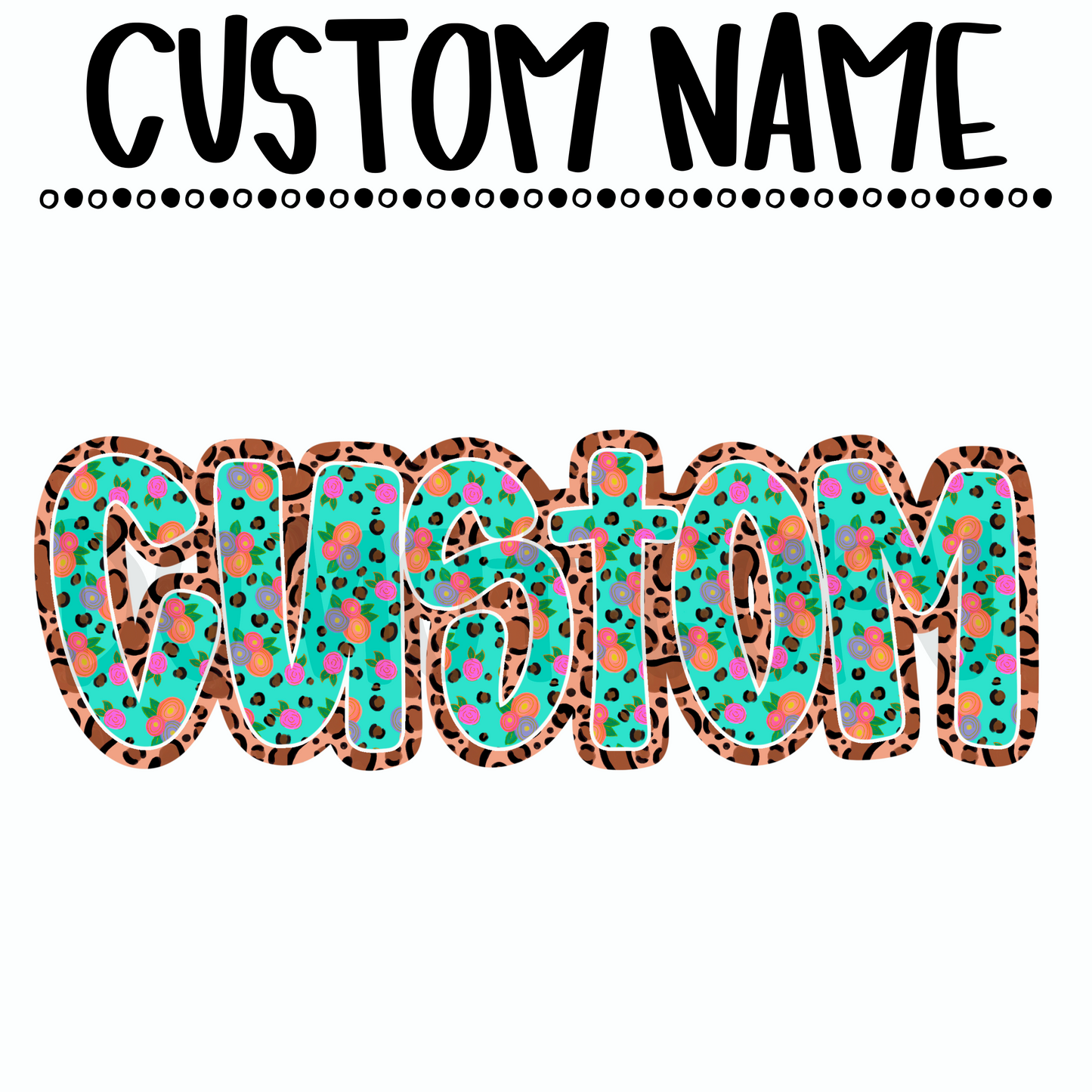 Hand Painted Floral Cheetah Custom