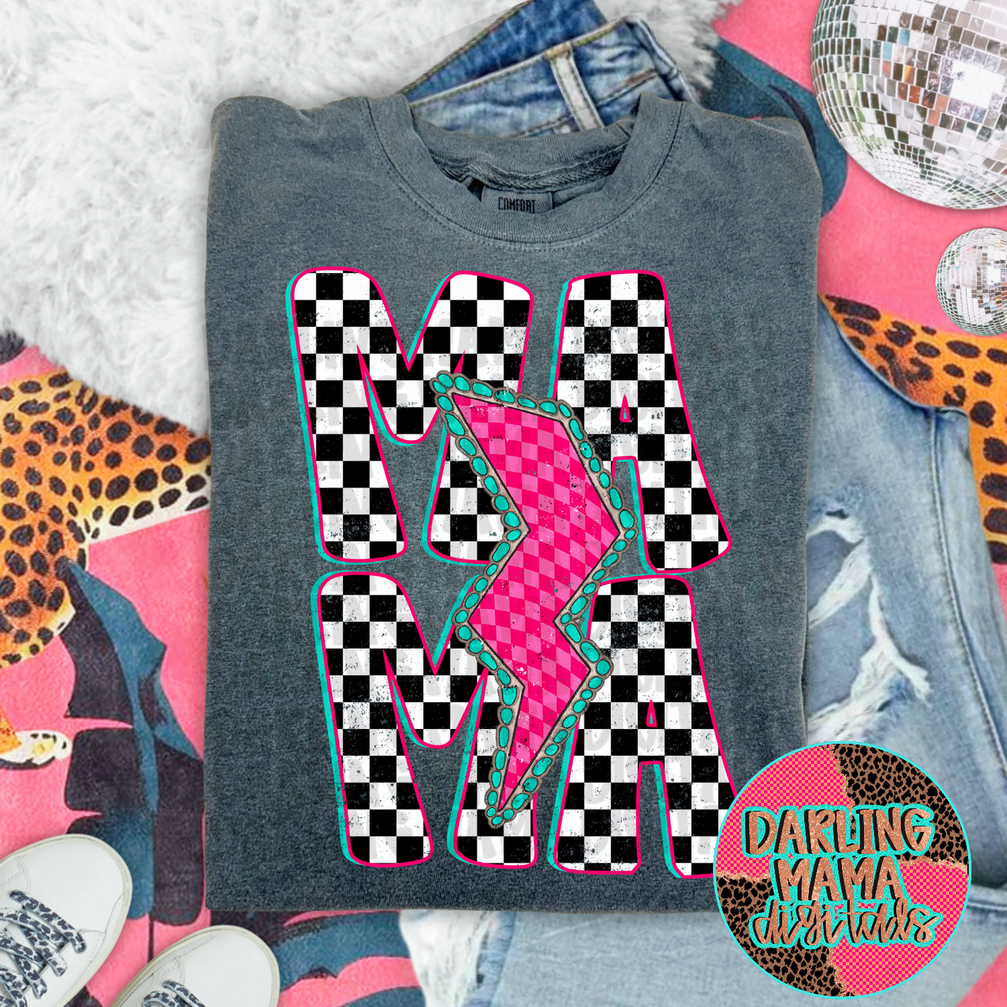 Checkered western Mama