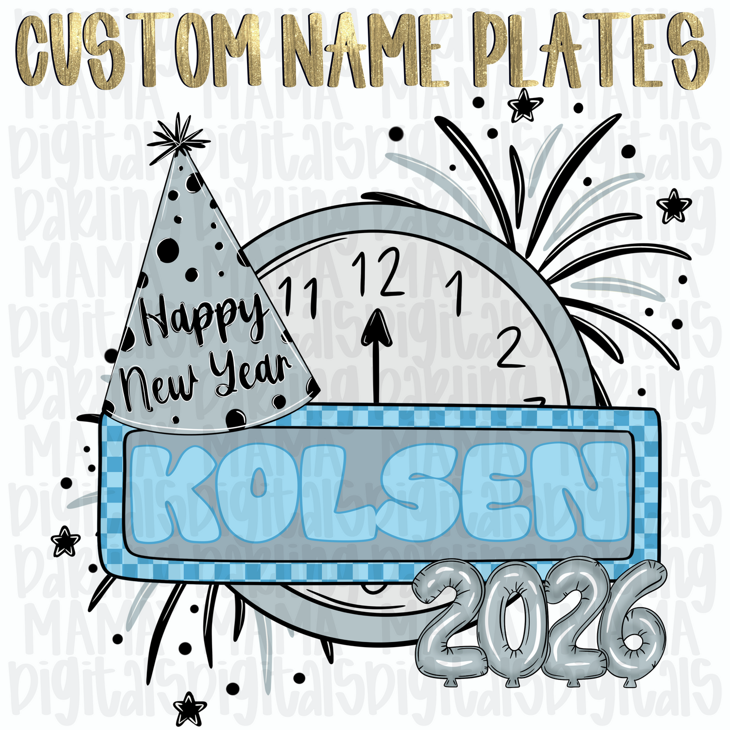 Custom Silver boys new years