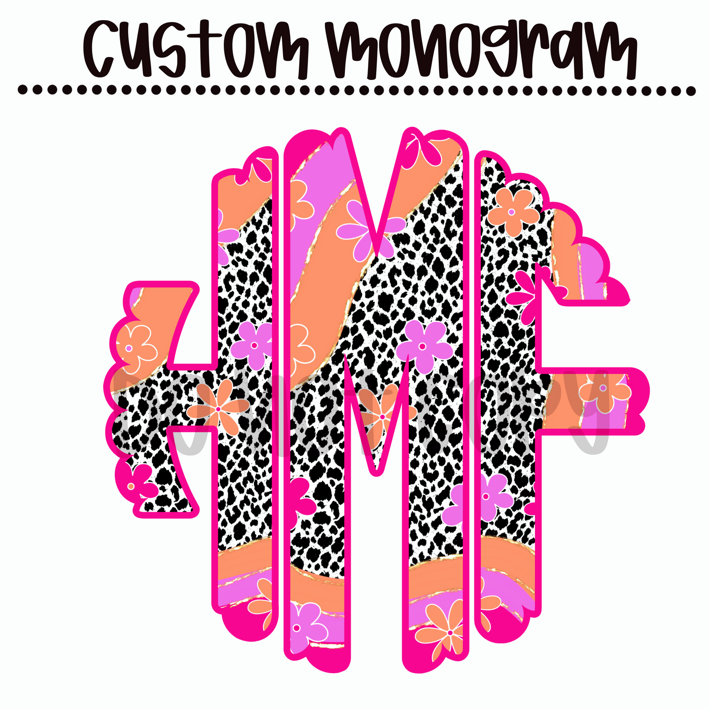 Flower Dalmatian Custom Monogram