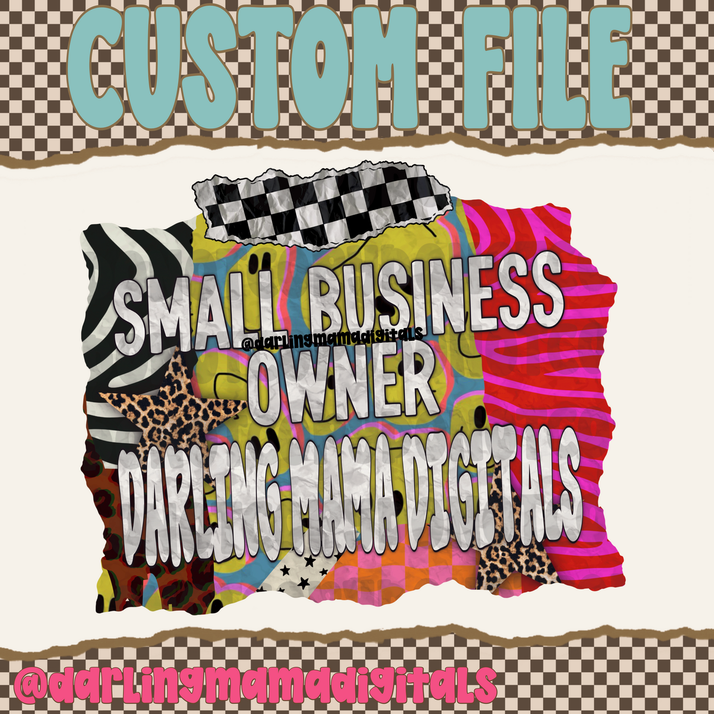 Custom torn paper small business owner