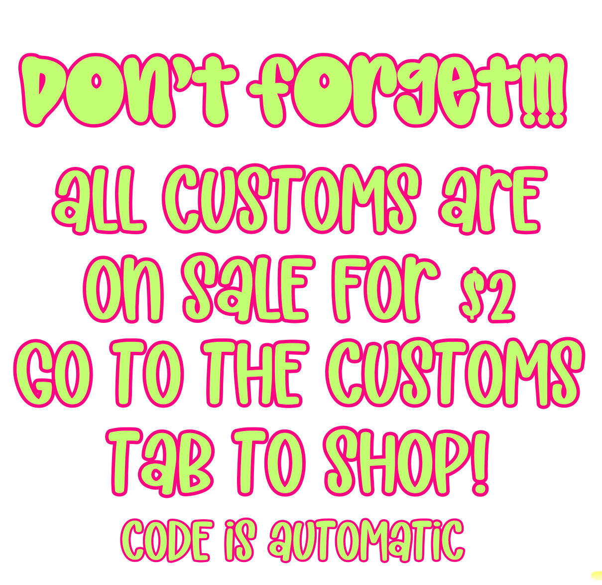 Customs Reminder (this is not a product)