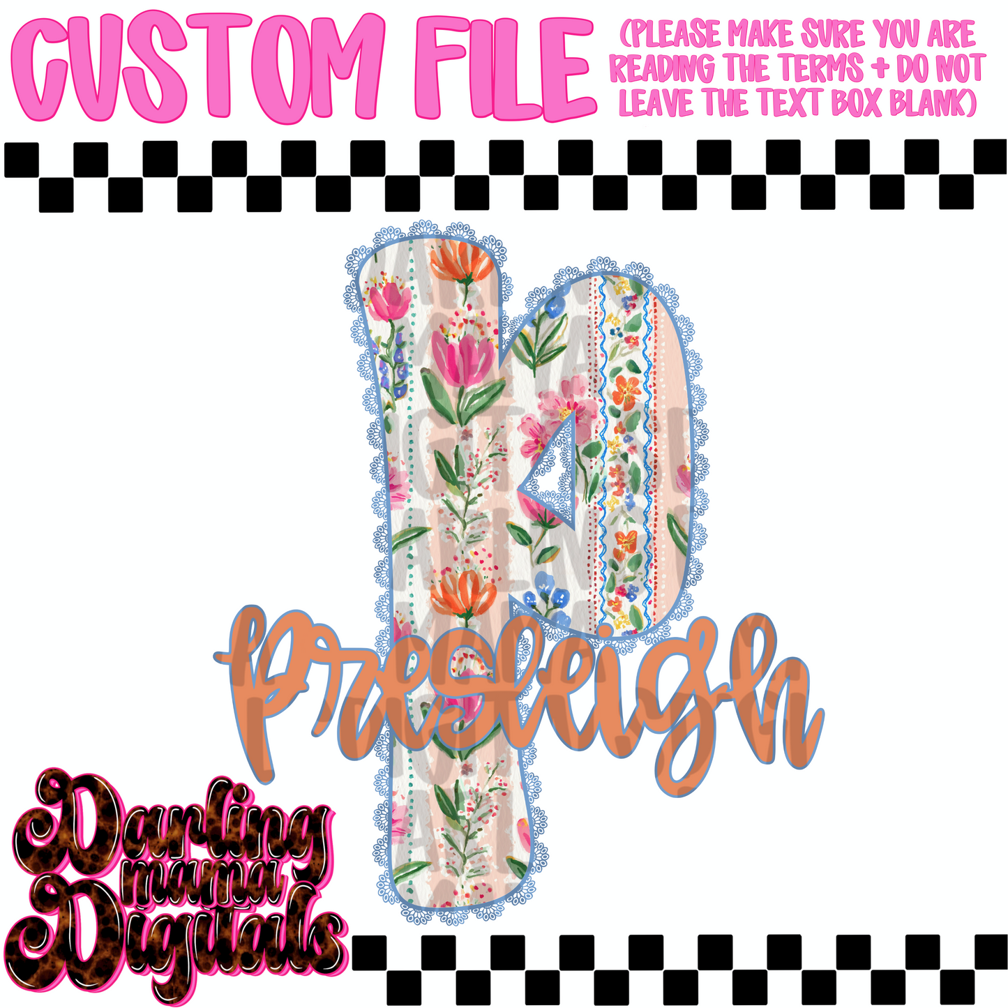 Mixed floral custom name